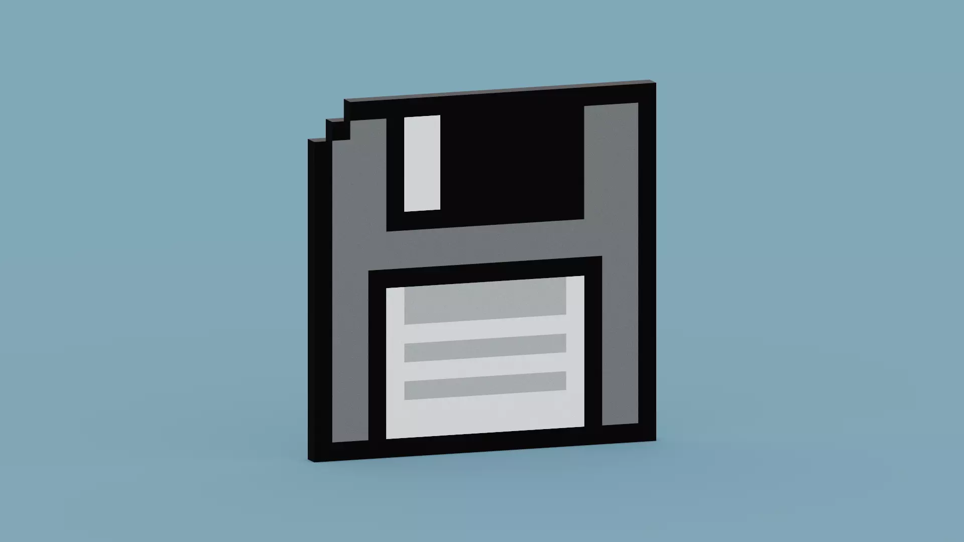 Pixel Floppy Disk  Low-poly 3D model_0