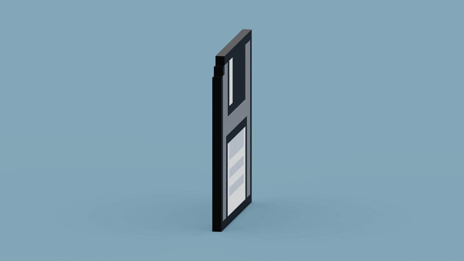 Pixel Floppy Disk  Low-poly 3D model_10