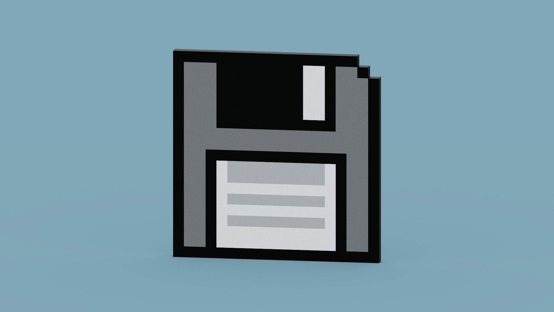 Pixel Floppy Disk  Low-poly 3D model_7