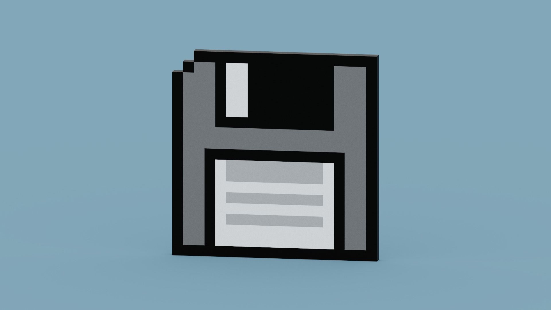Pixel Floppy Disk  Low-poly 3D model_1