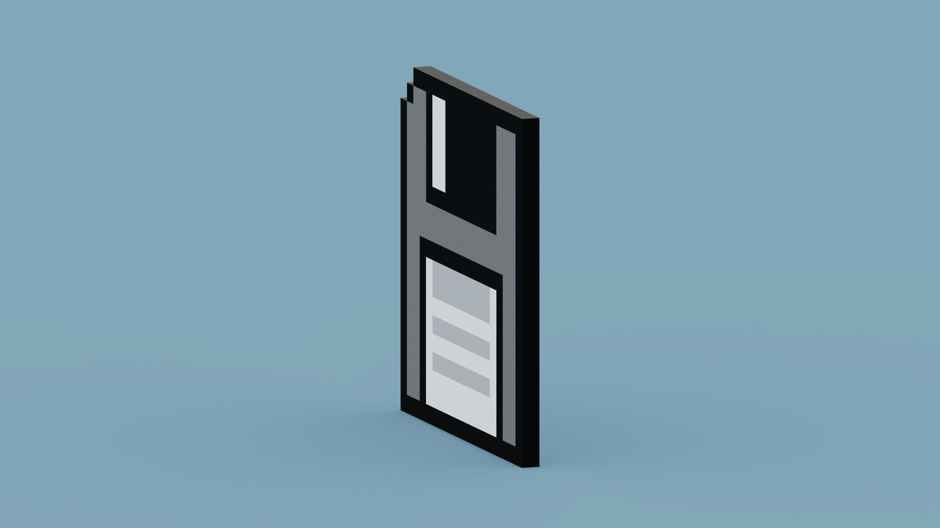 Pixel Floppy Disk  Low-poly 3D model_3