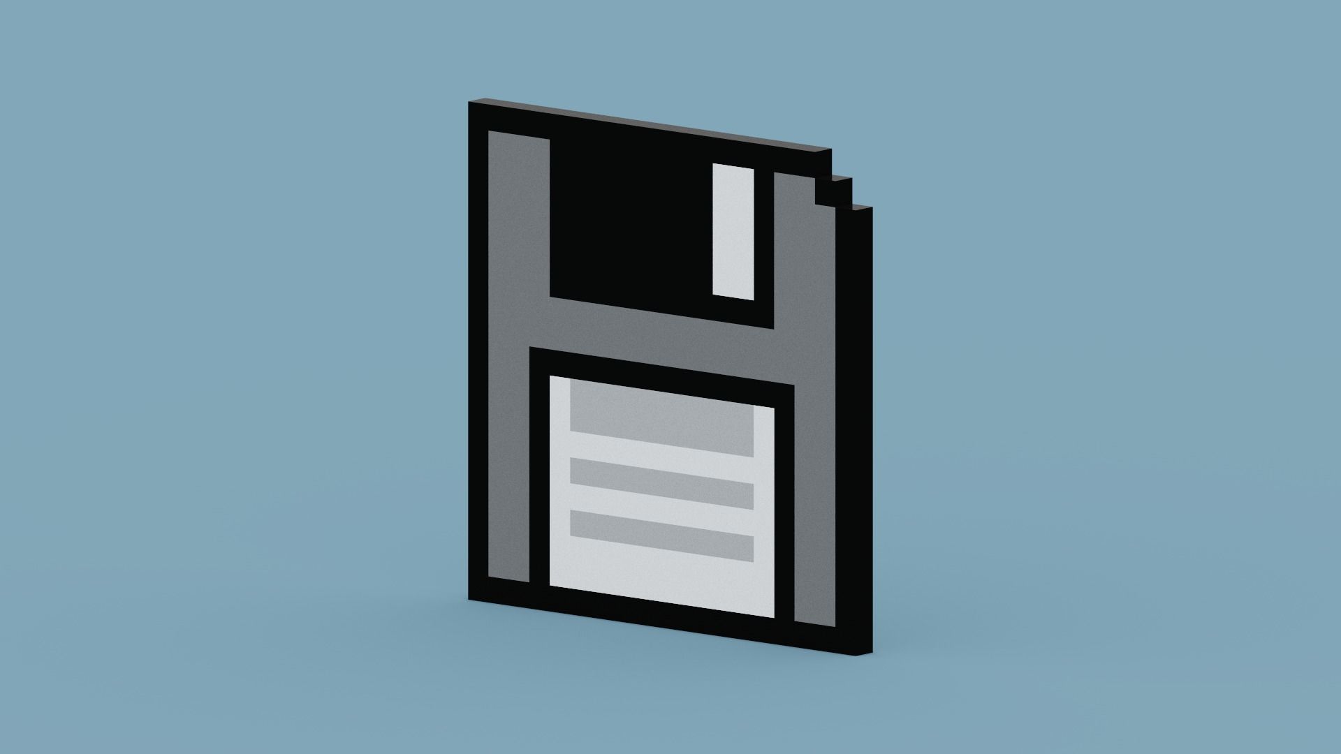 Pixel Floppy Disk  Low-poly 3D model_8