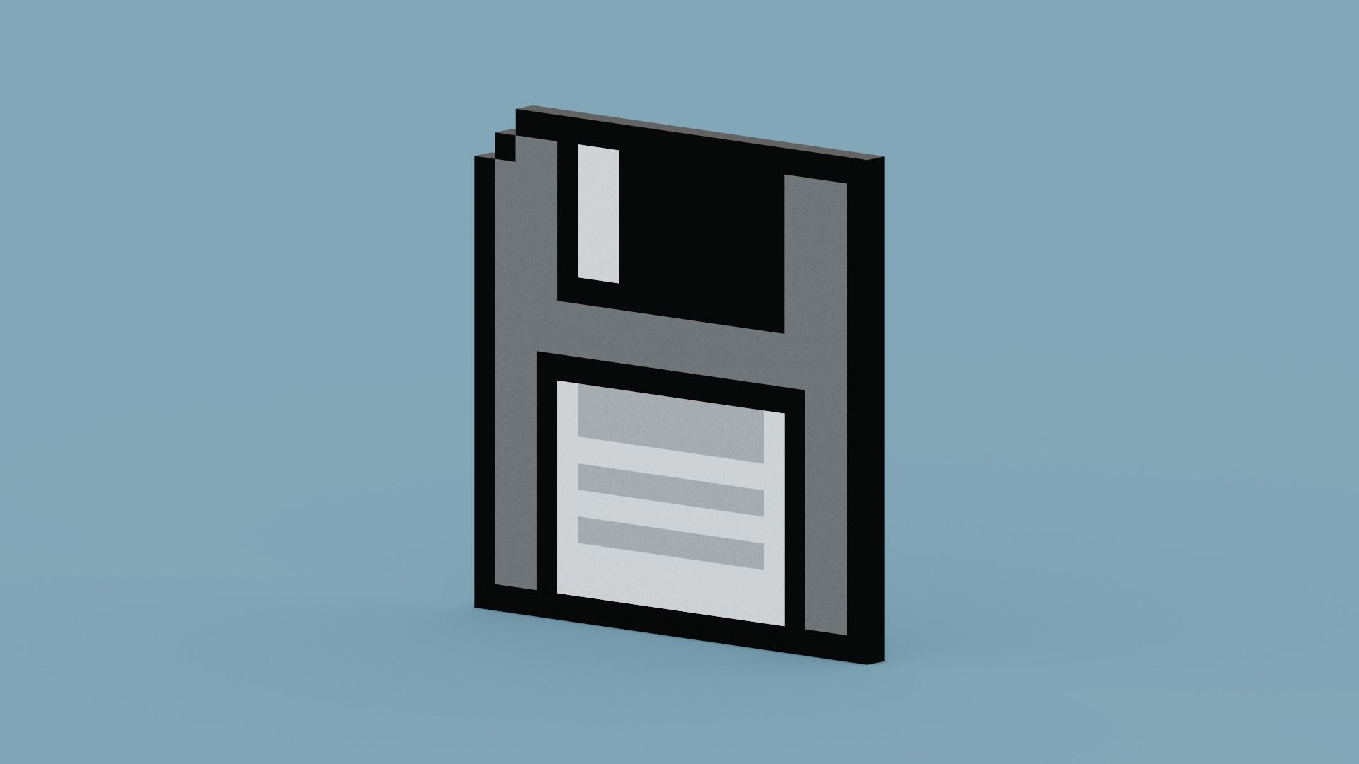 Pixel Floppy Disk  Low-poly 3D model_2