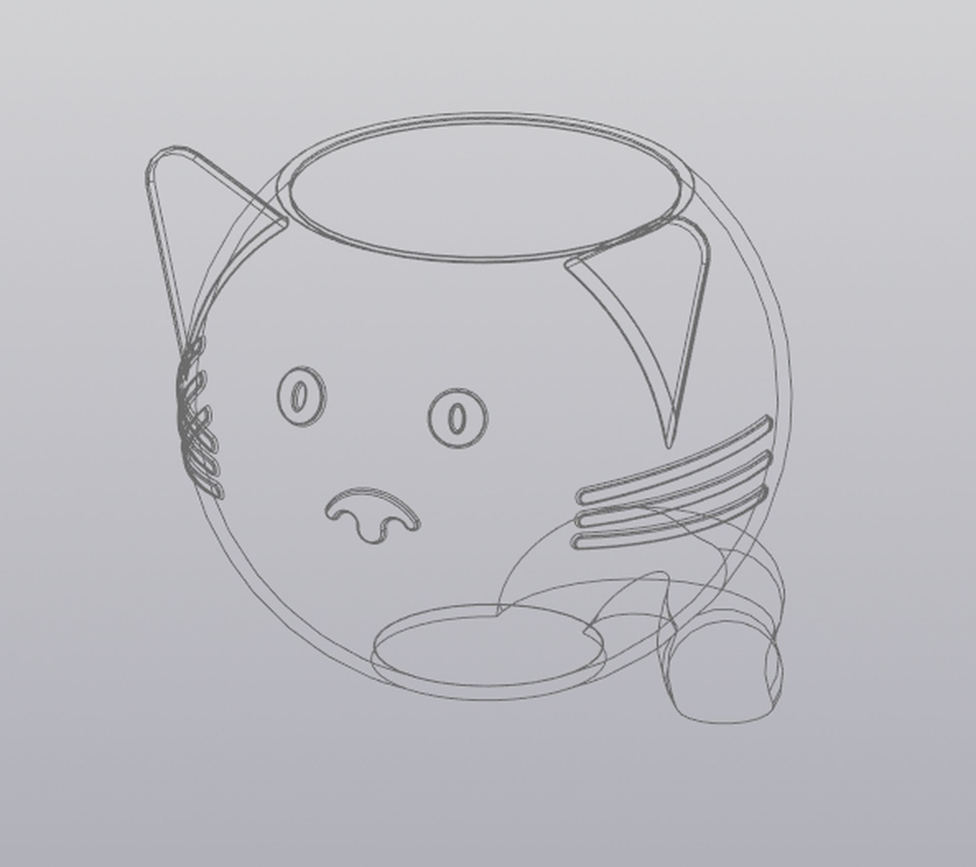 Crazy cat Planter Vase Holder for small things 3D print model_9