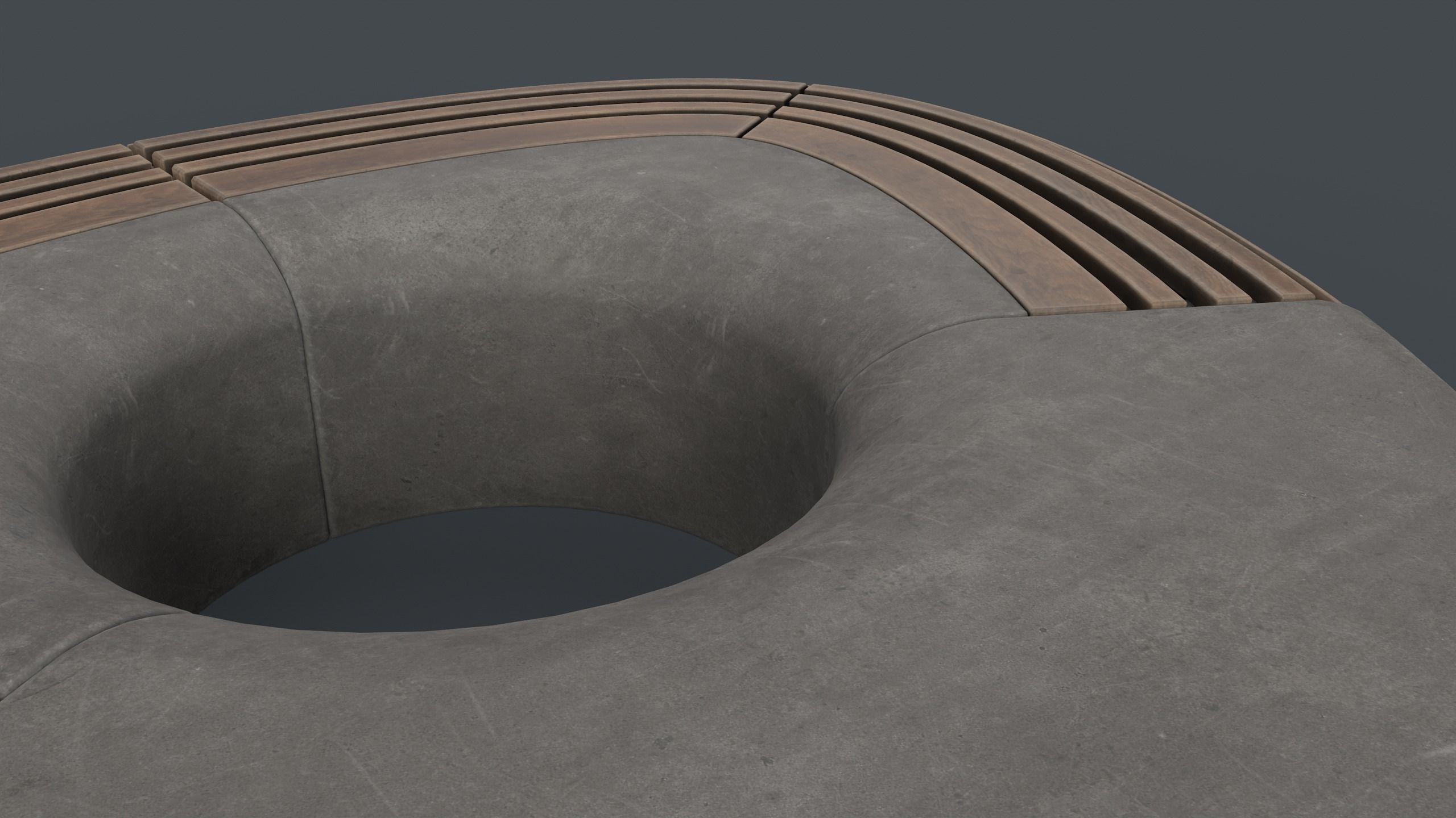 Modern Outdoor Bench 109 PBR Game Ready Low-poly 3D model_21