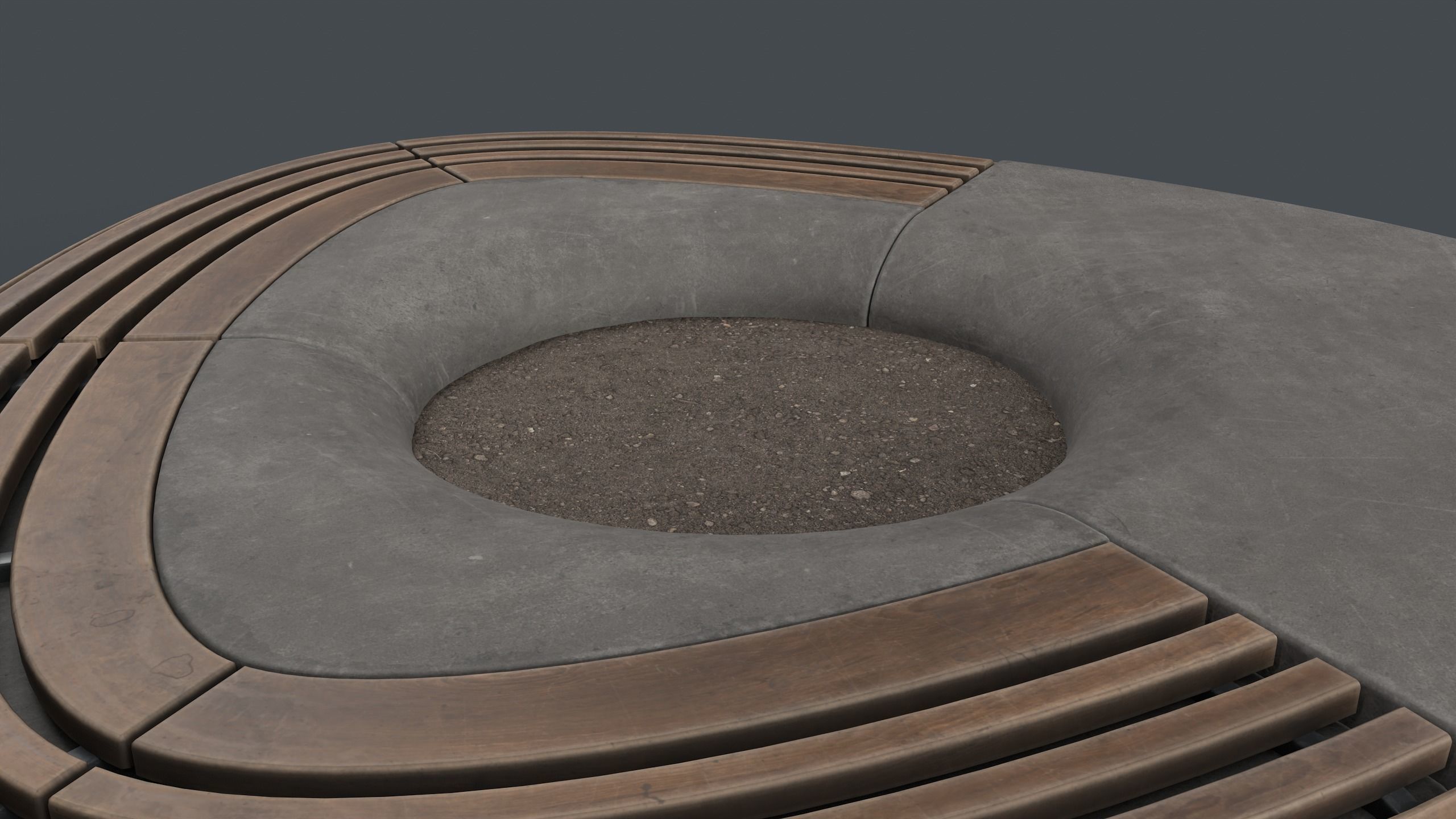 Modern Outdoor Bench 109 PBR Game Ready Low-poly 3D model_17