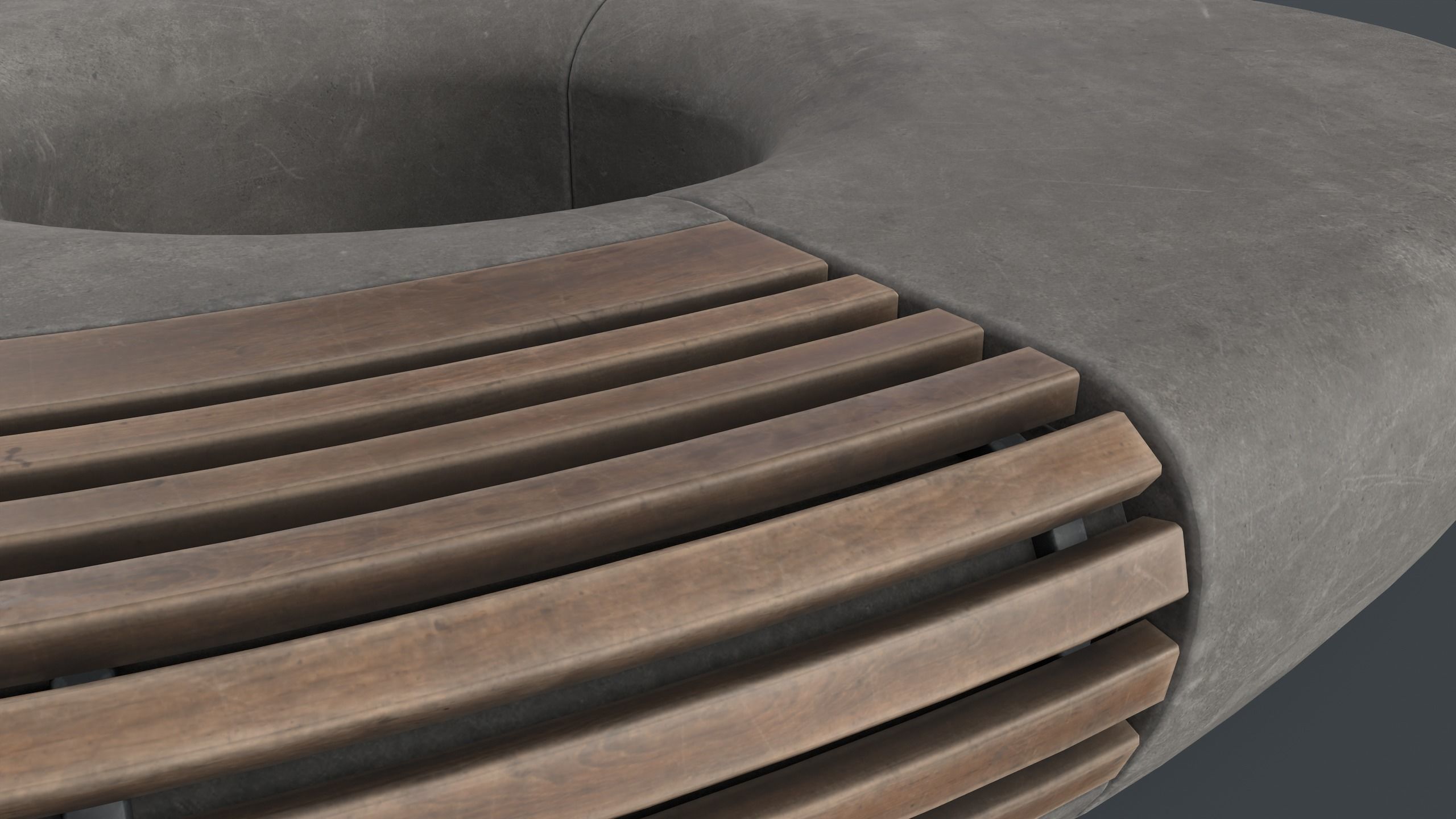 Modern Outdoor Bench 109 PBR Game Ready Low-poly 3D model_22