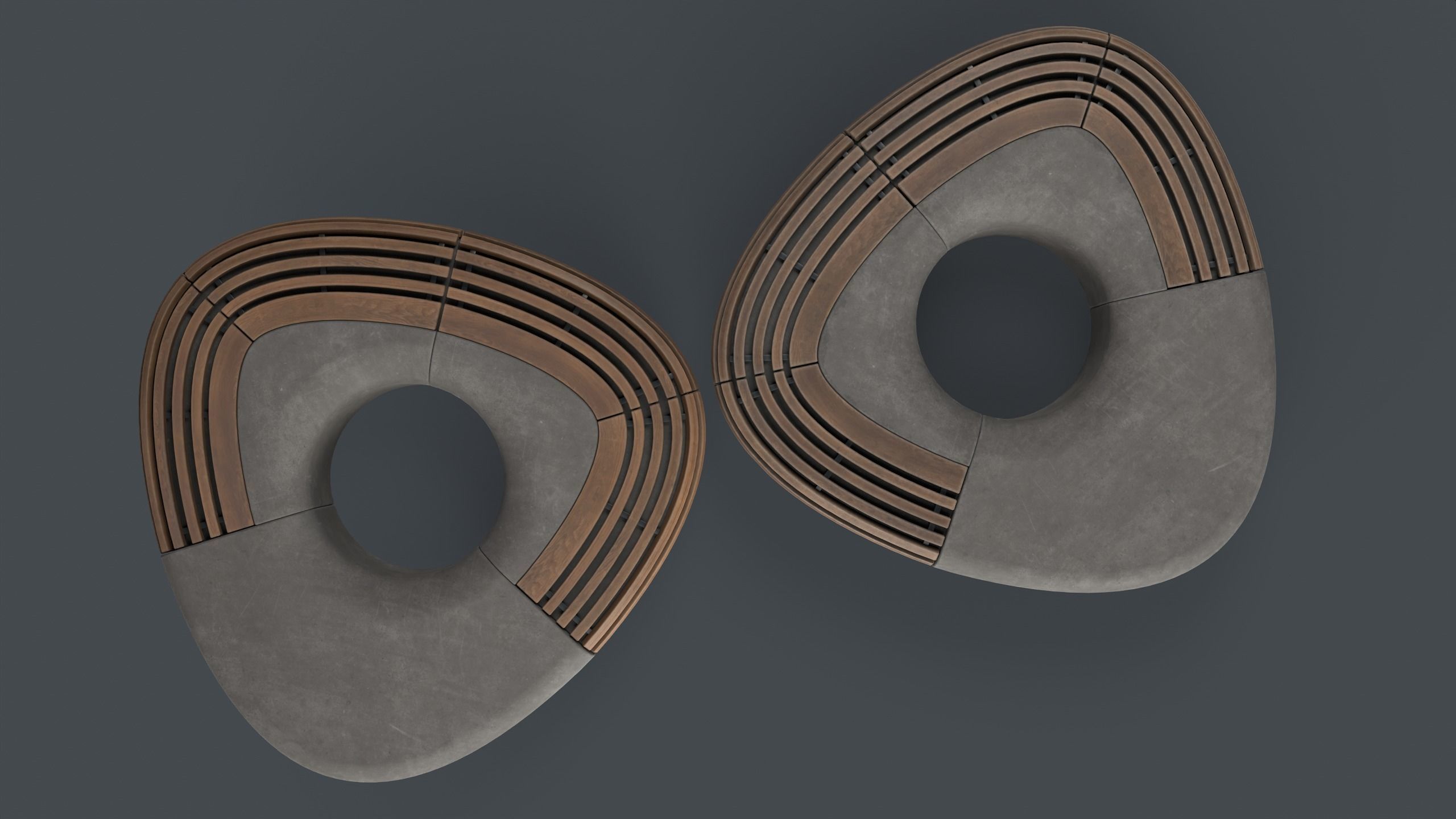 Modern Outdoor Bench 109 PBR Game Ready Low-poly 3D model_24