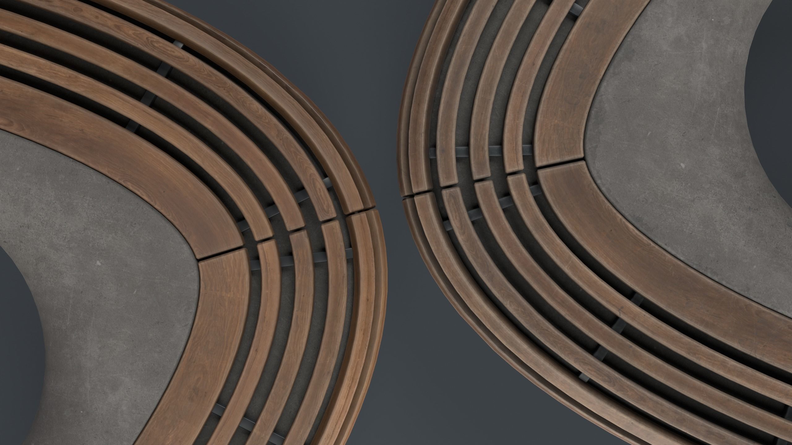 Modern Outdoor Bench 109 PBR Game Ready Low-poly 3D model_25