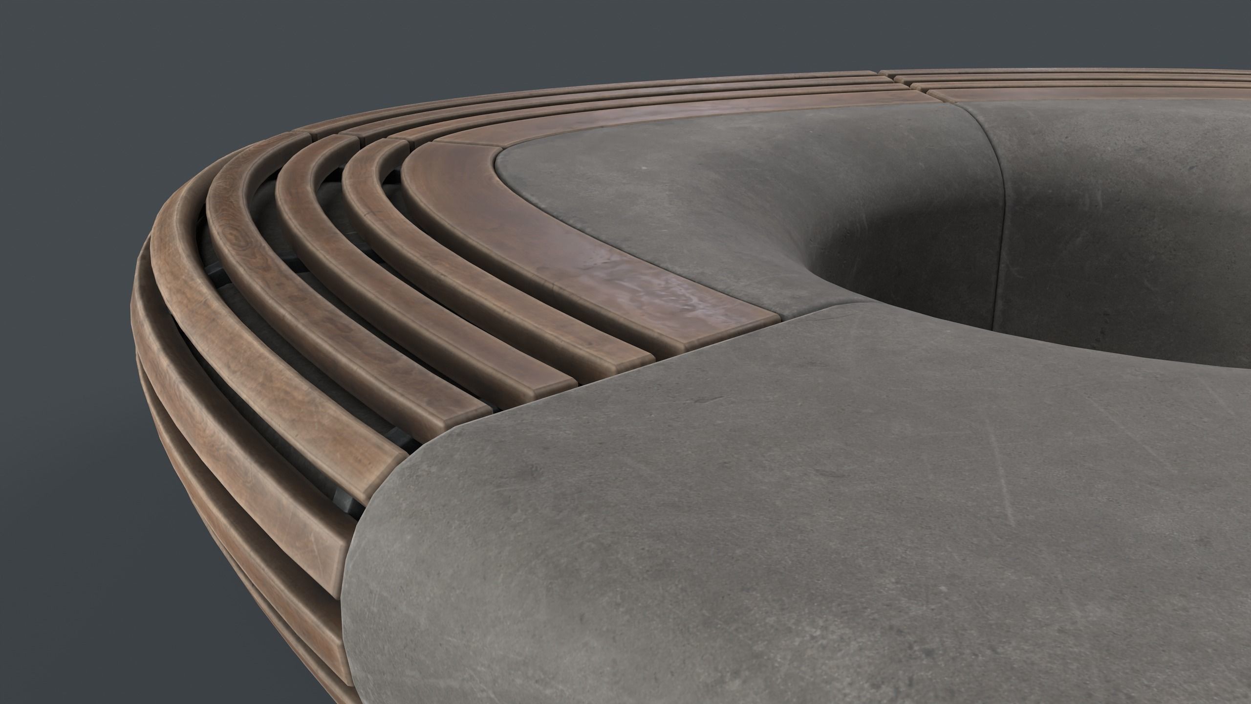 Modern Outdoor Bench 109 PBR Game Ready Low-poly 3D model_19