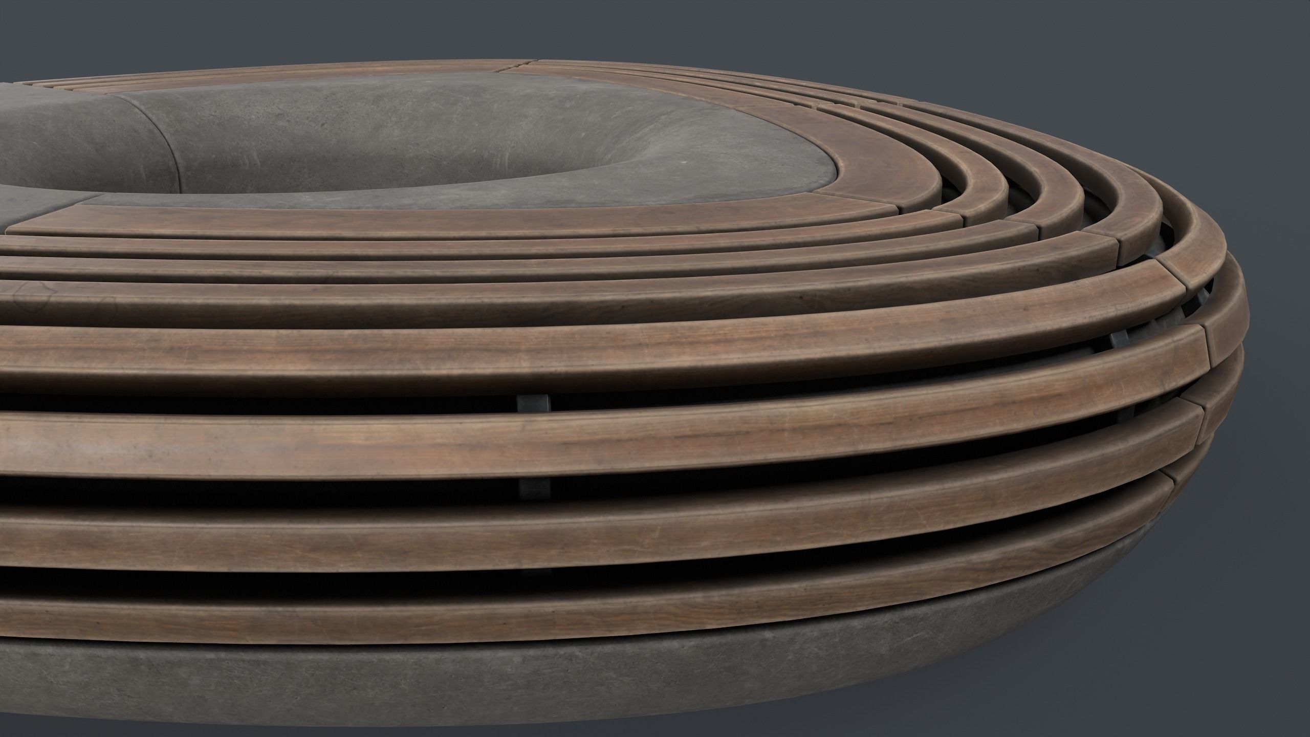 Modern Outdoor Bench 109 PBR Game Ready Low-poly 3D model_20