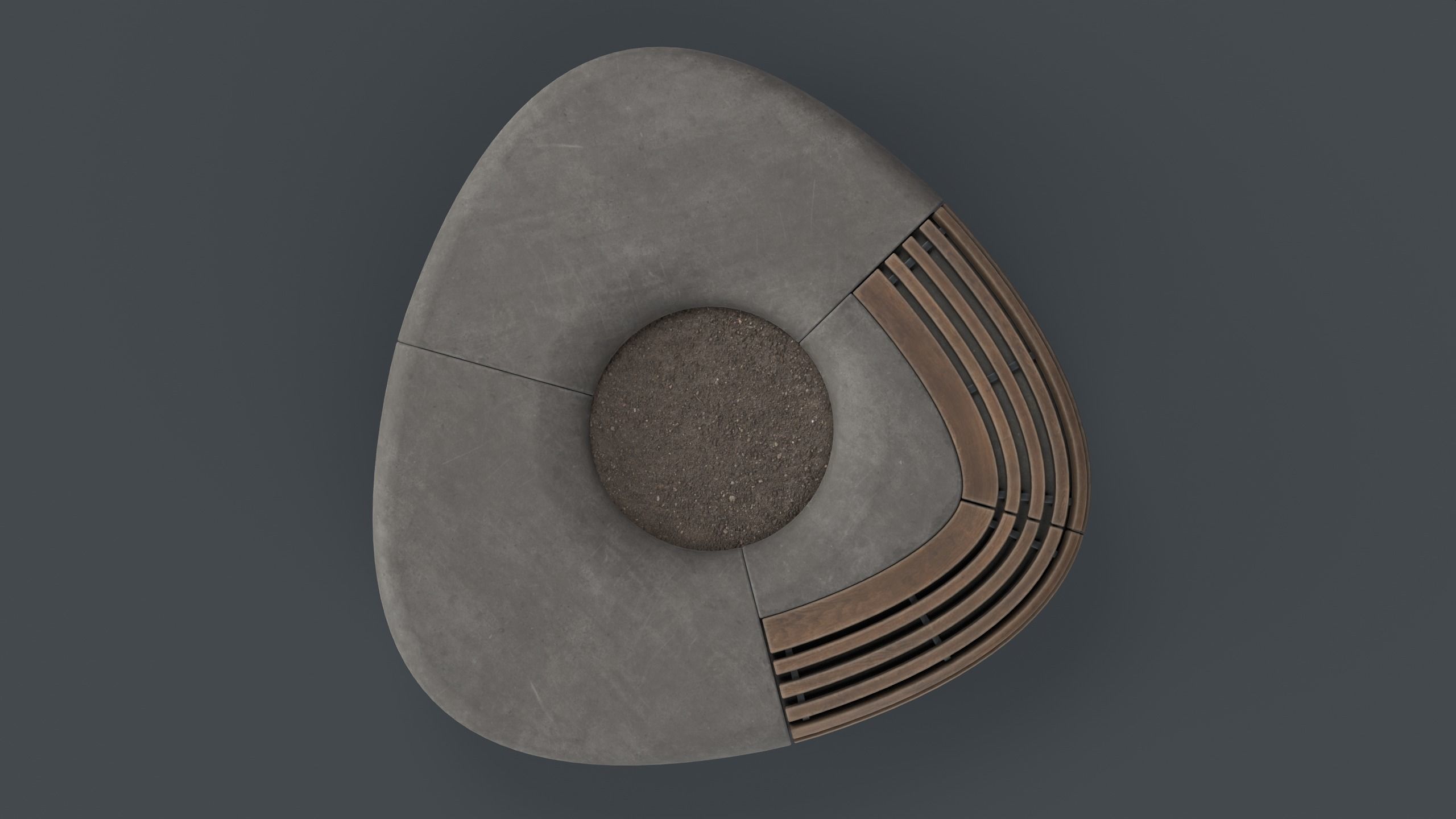 Modern Outdoor Bench 109 PBR Game Ready Low-poly 3D model_12