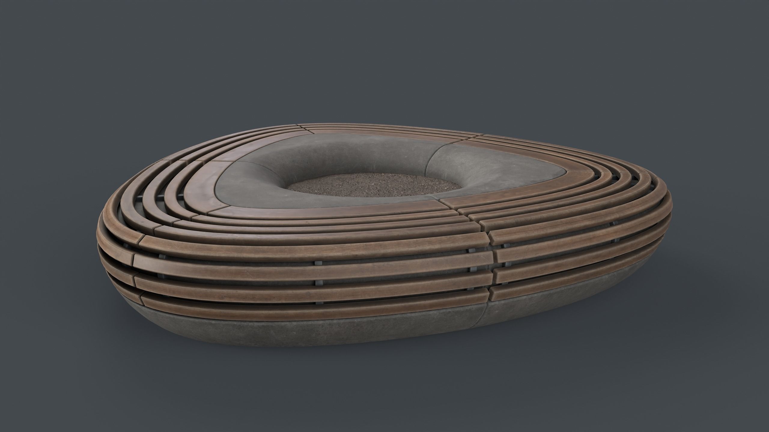 Modern Outdoor Bench 109 PBR Game Ready Low-poly 3D model_5