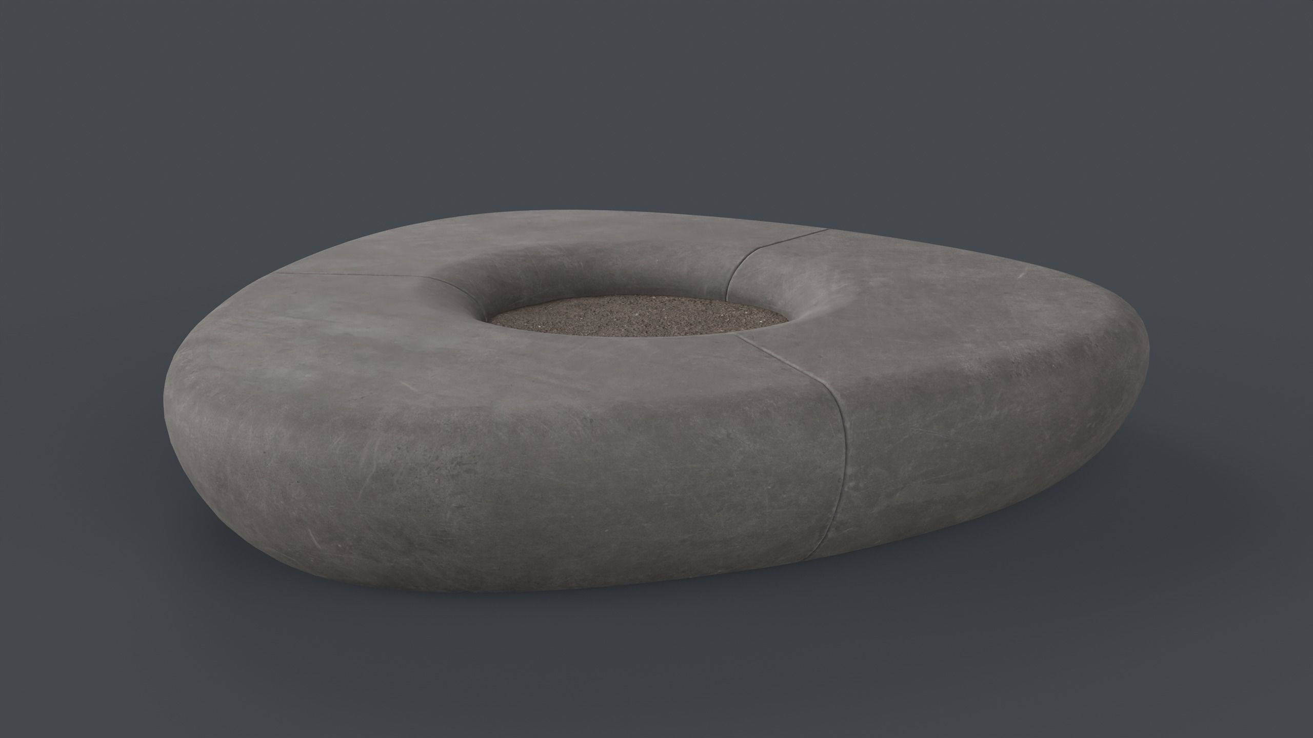 Modern Outdoor Bench 109 PBR Game Ready Low-poly 3D model_6