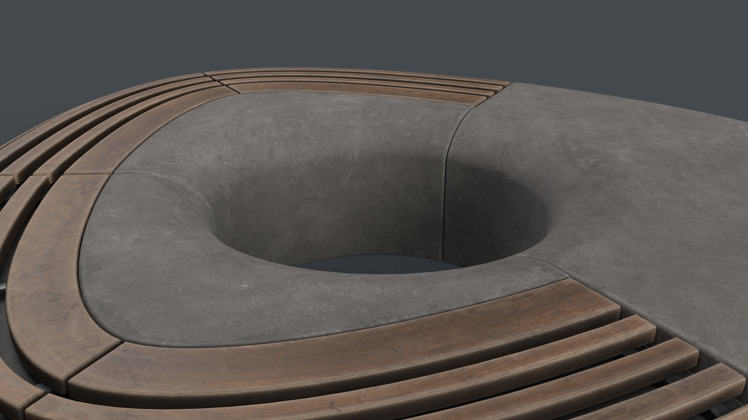 Modern Outdoor Bench 109 PBR Game Ready Low-poly 3D model_18