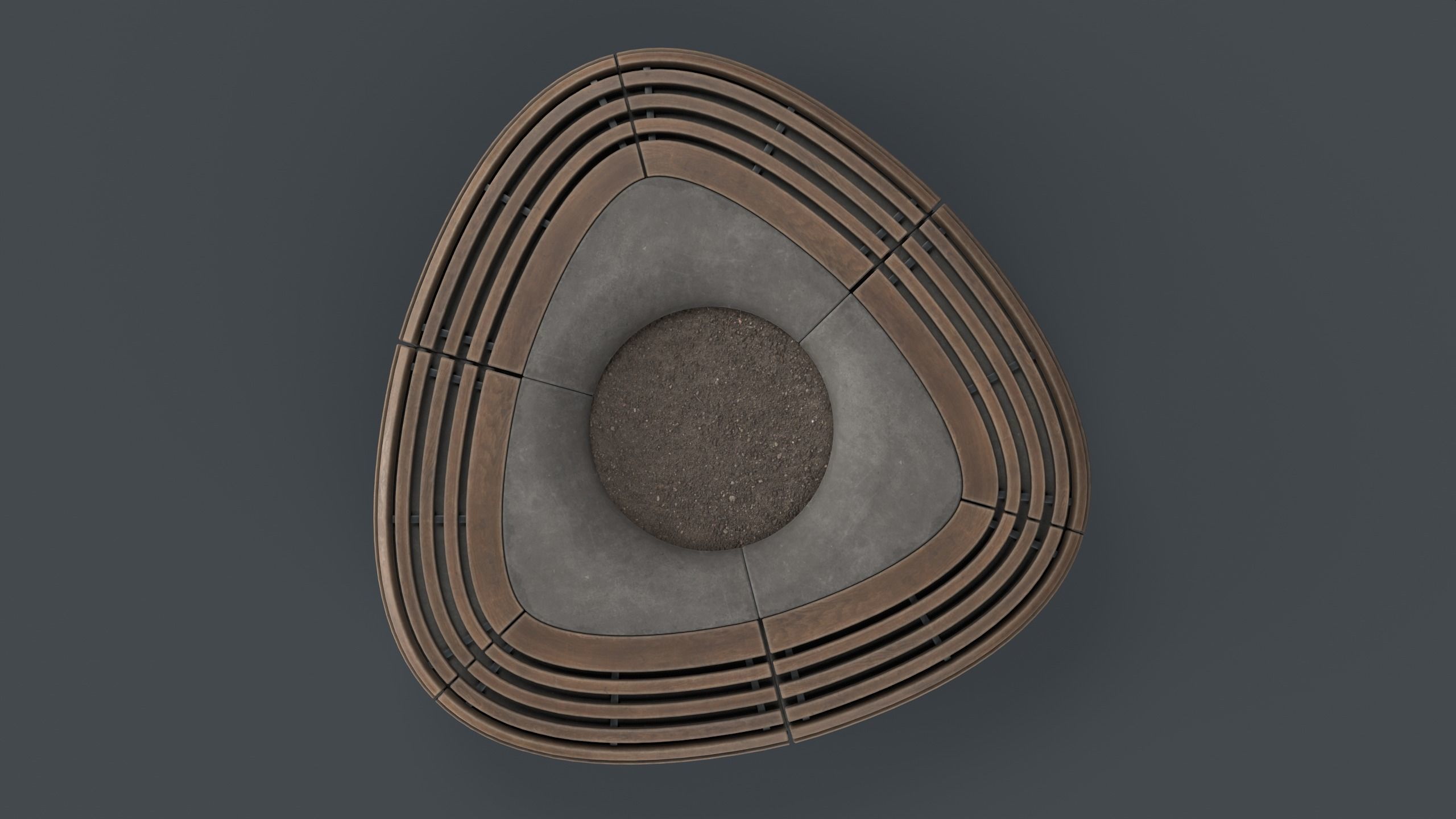 Modern Outdoor Bench 109 PBR Game Ready Low-poly 3D model_13