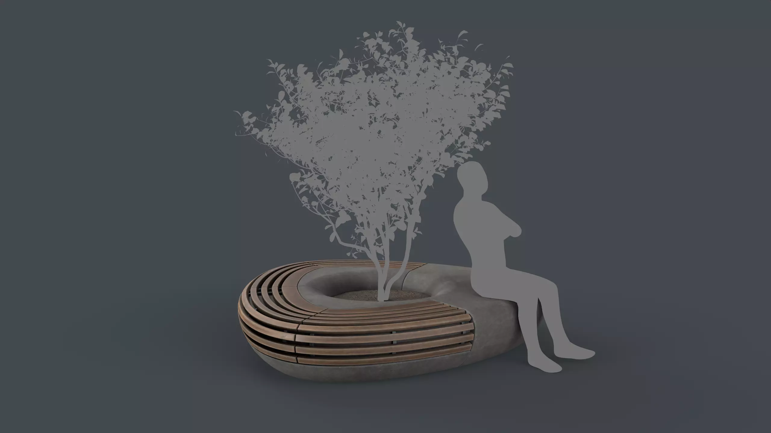 Modern Outdoor Bench 109 PBR Game Ready Low-poly 3D model_0