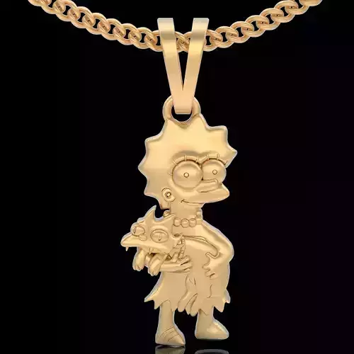 Simpson Lisa pendant silver gold jewelry printable 3D model