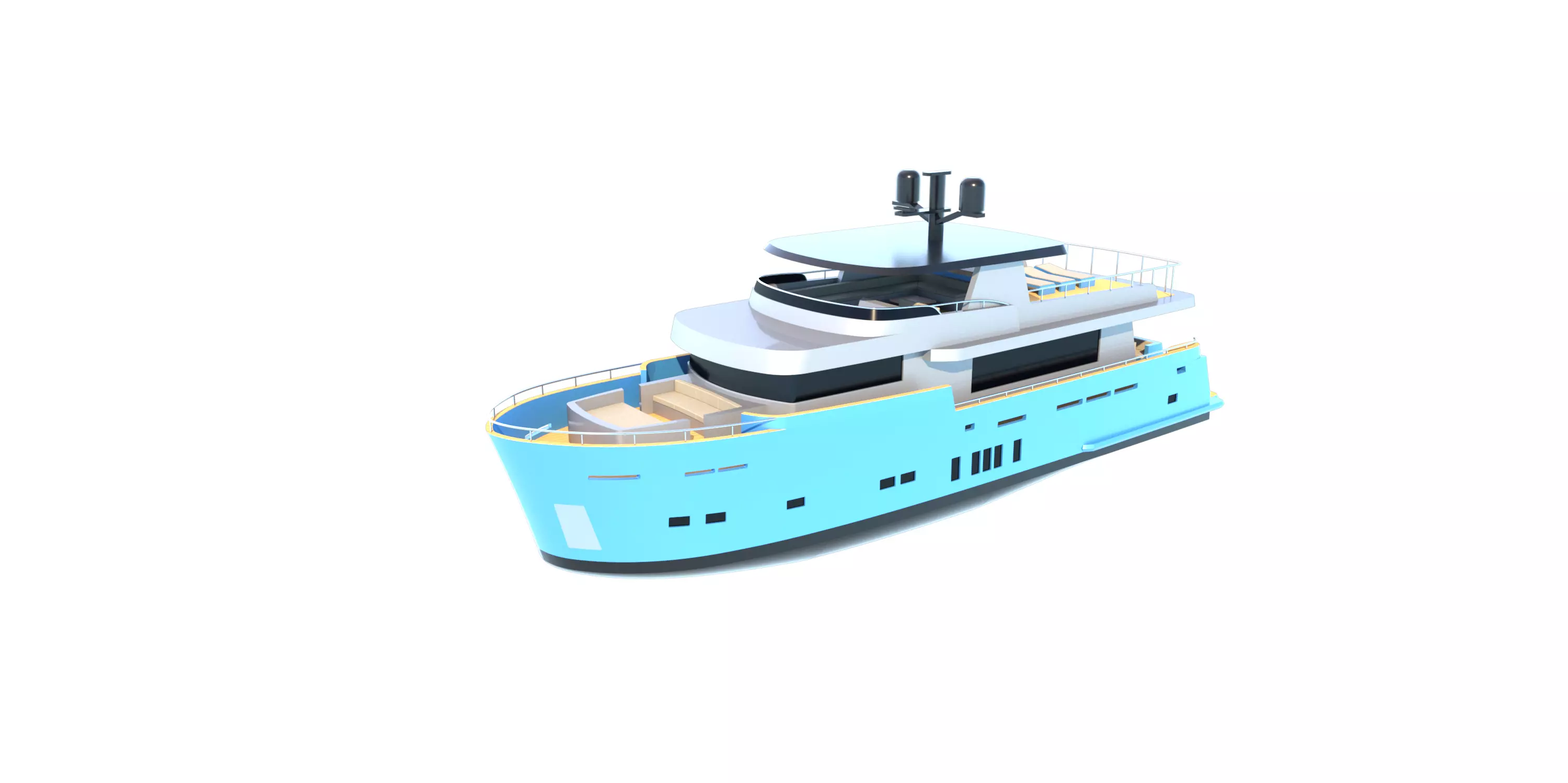 25 Meter Dutch Trawler Exterior Model 3D model_0
