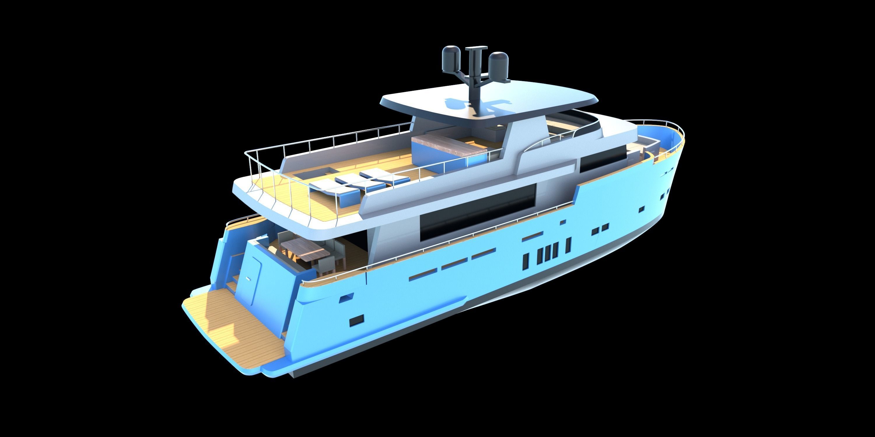 25 Meter Dutch Trawler Exterior Model 3D model_2
