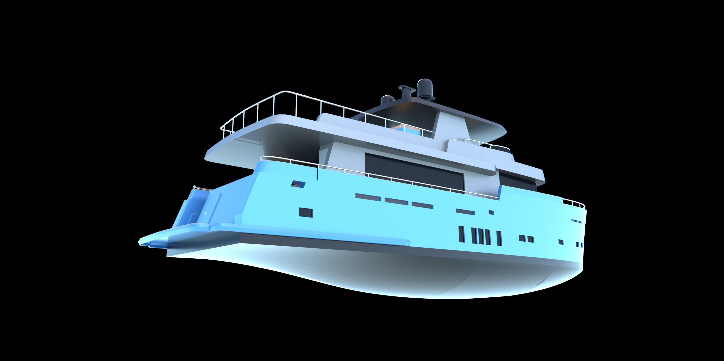 25 Meter Dutch Trawler Exterior Model 3D model_5