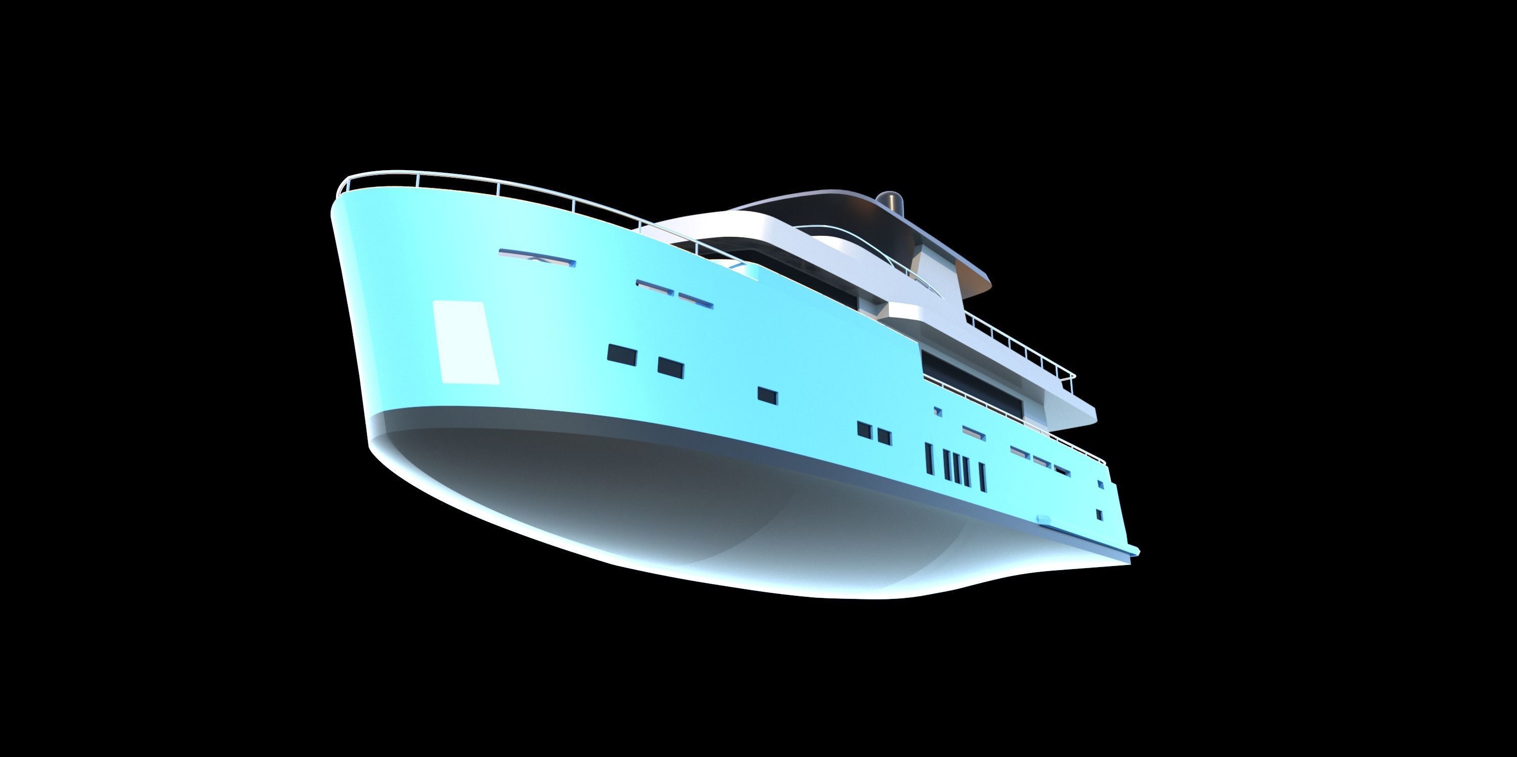 25 Meter Dutch Trawler Exterior Model 3D model_4