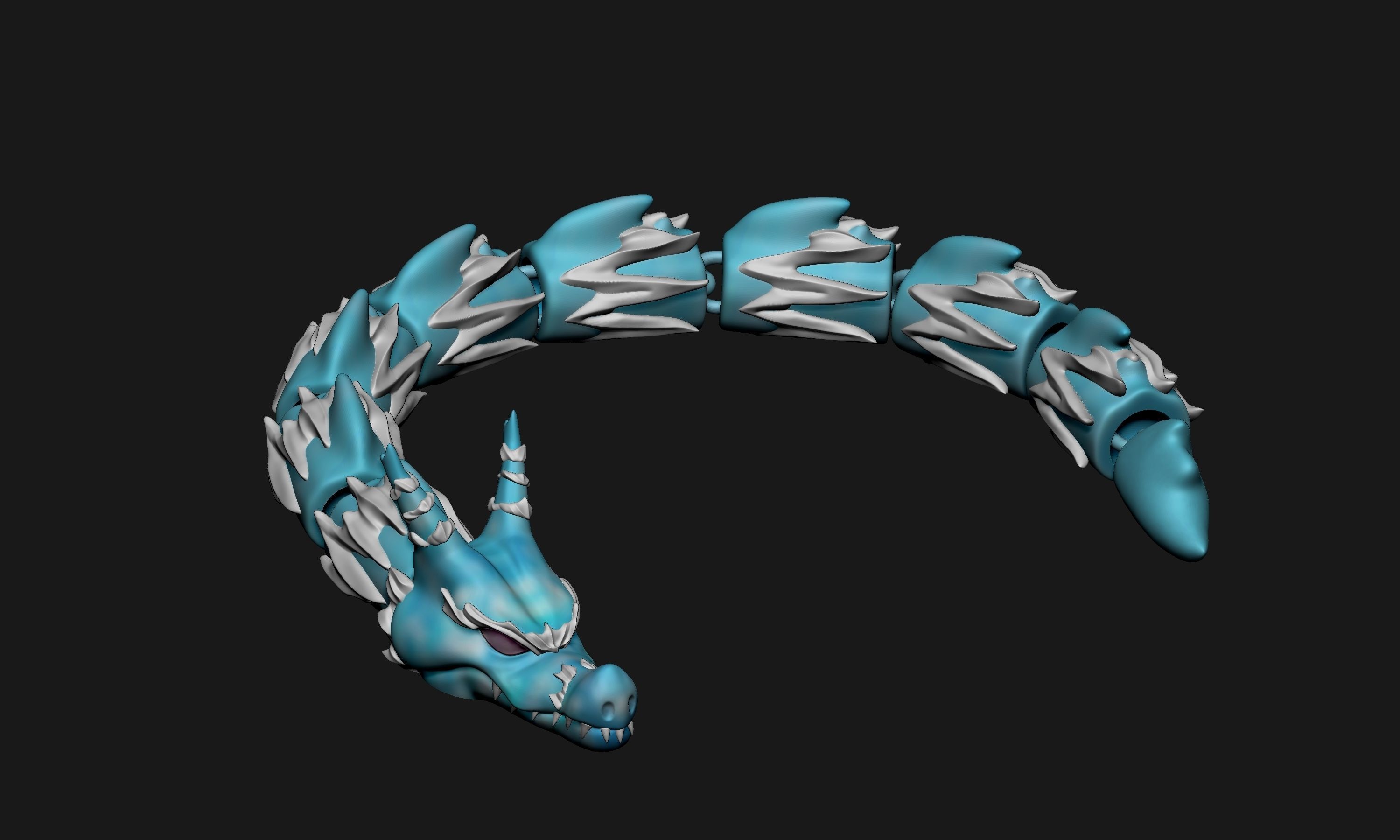 Articulated Flexi Water Dragon  Free 3D print model_7