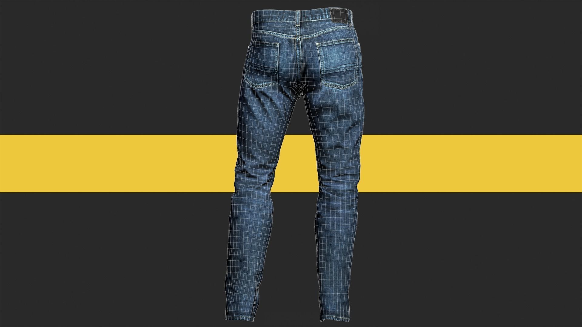 Realistic Bleu Jeans for Men Rigged Low-poly 3D model_23