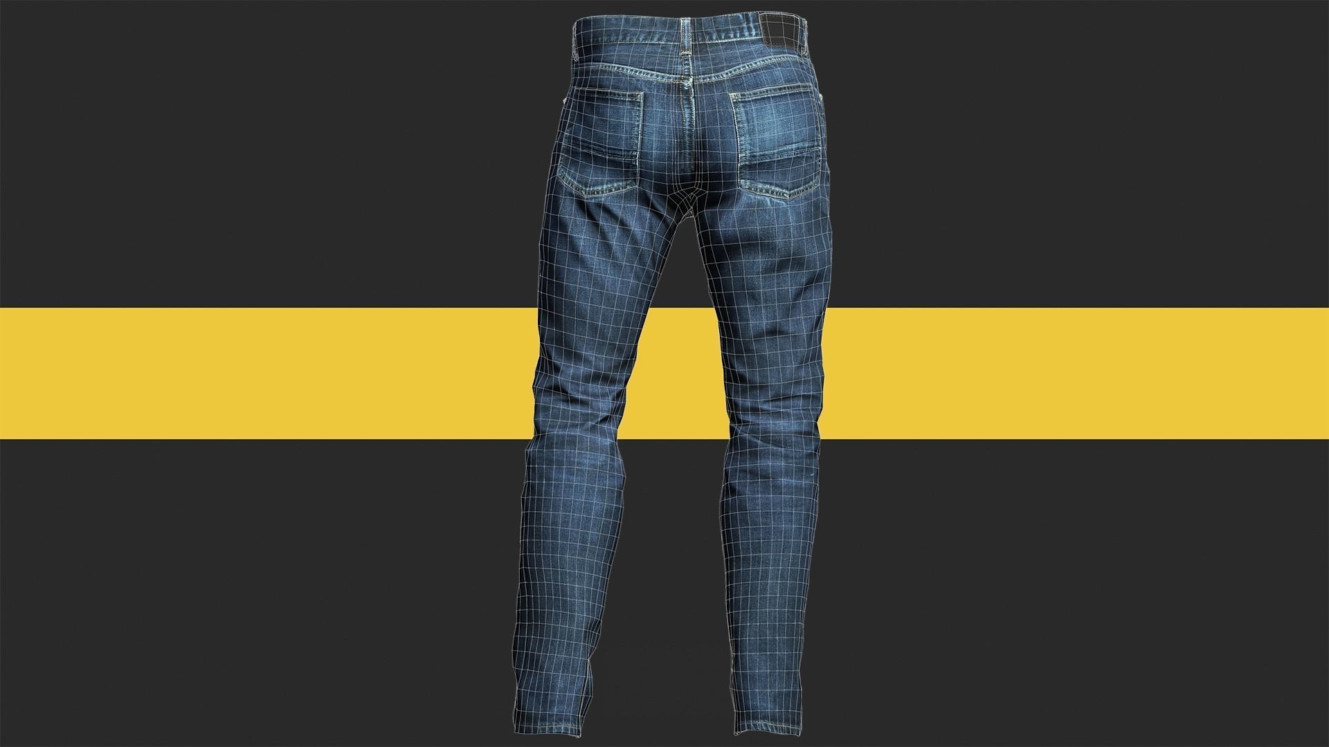 Realistic Bleu Jeans for Men Rigged Low-poly 3D model_21