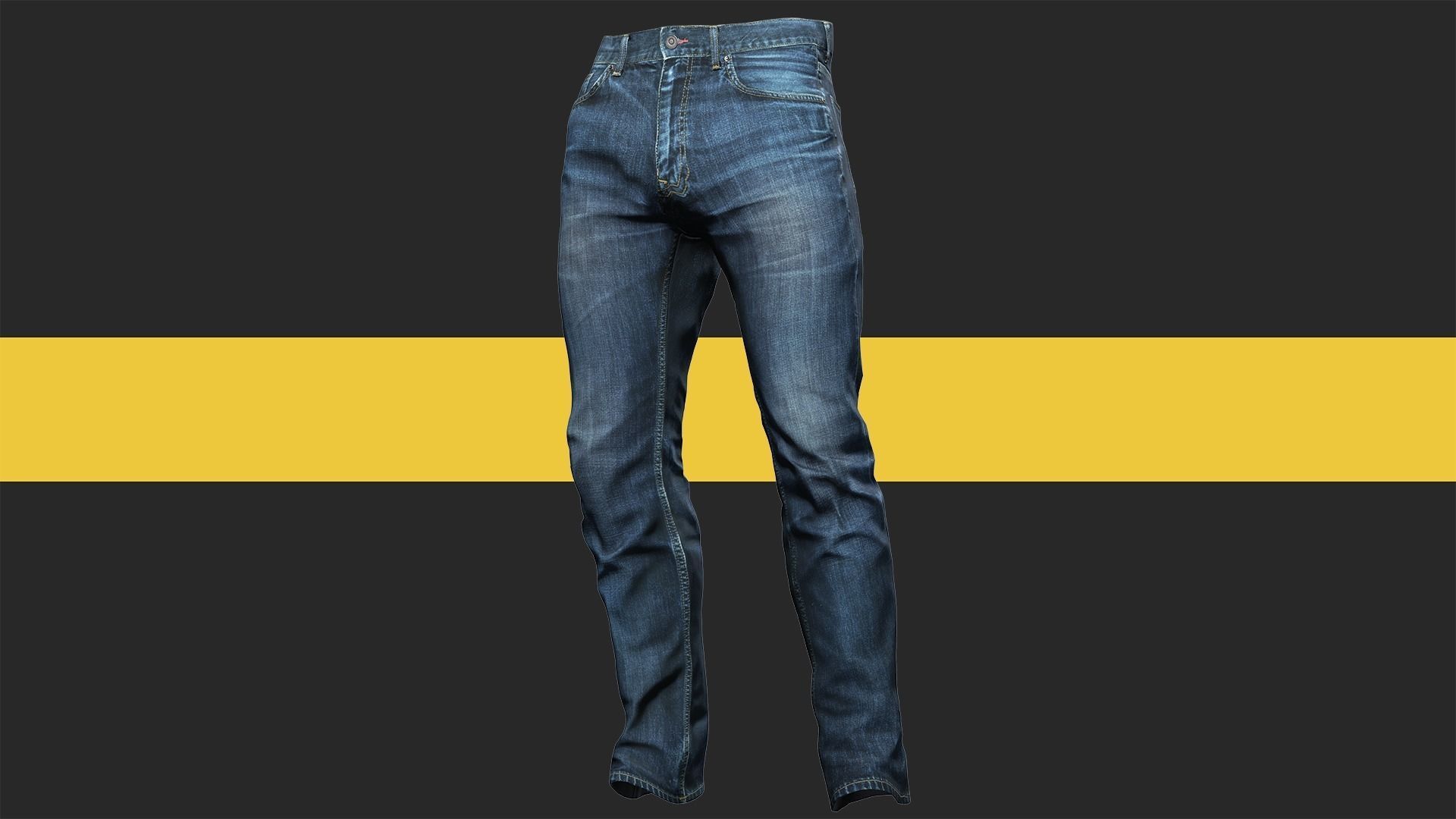 Realistic Bleu Jeans for Men Rigged Low-poly 3D model_2