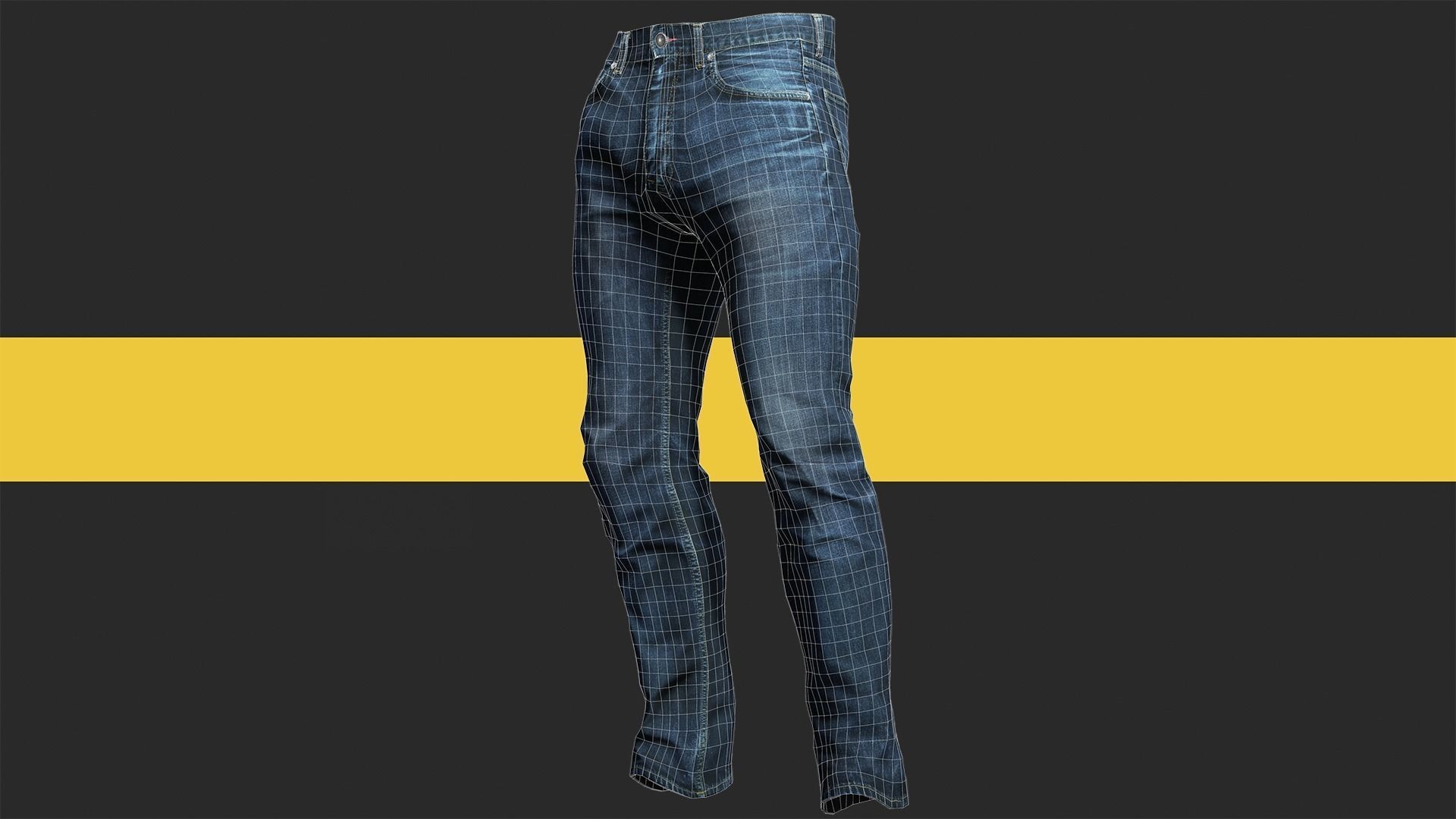 Realistic Bleu Jeans for Men Rigged Low-poly 3D model_24