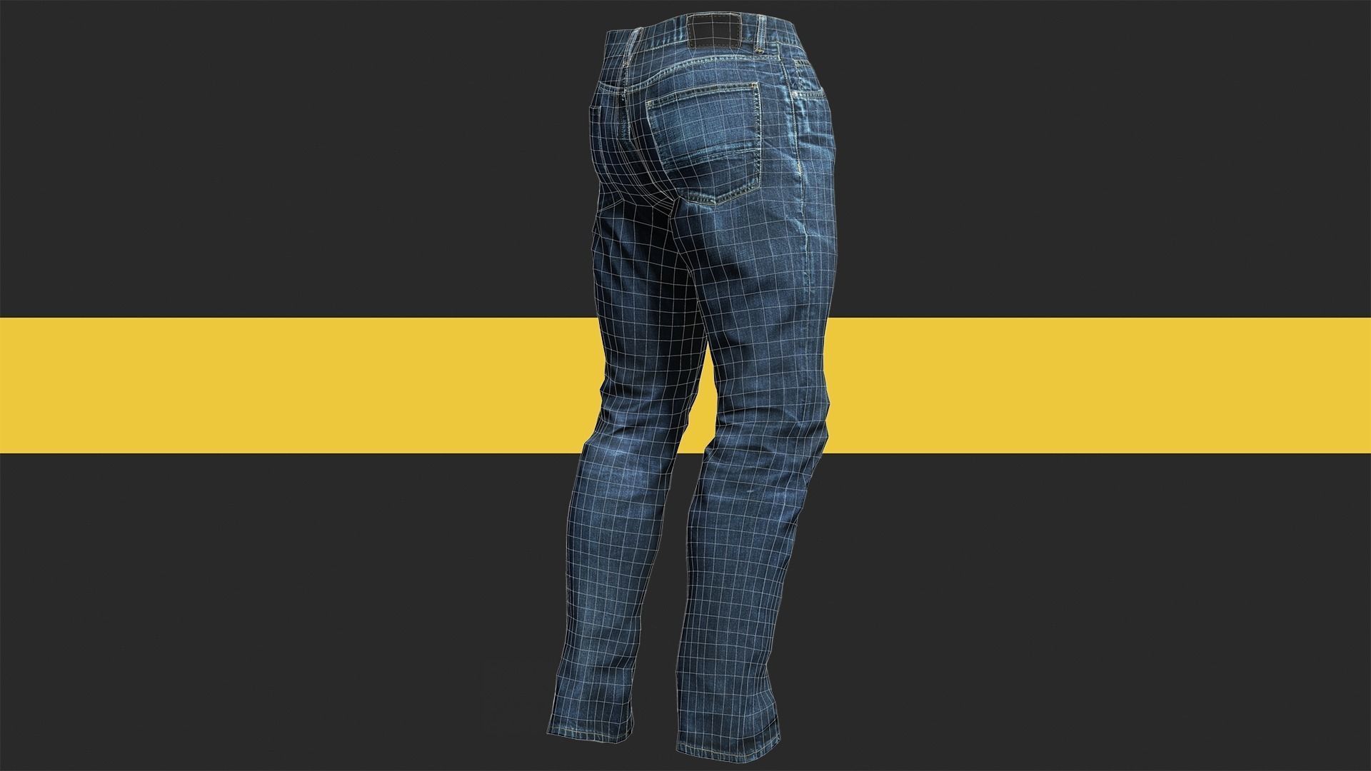Realistic Bleu Jeans for Men Rigged Low-poly 3D model_22