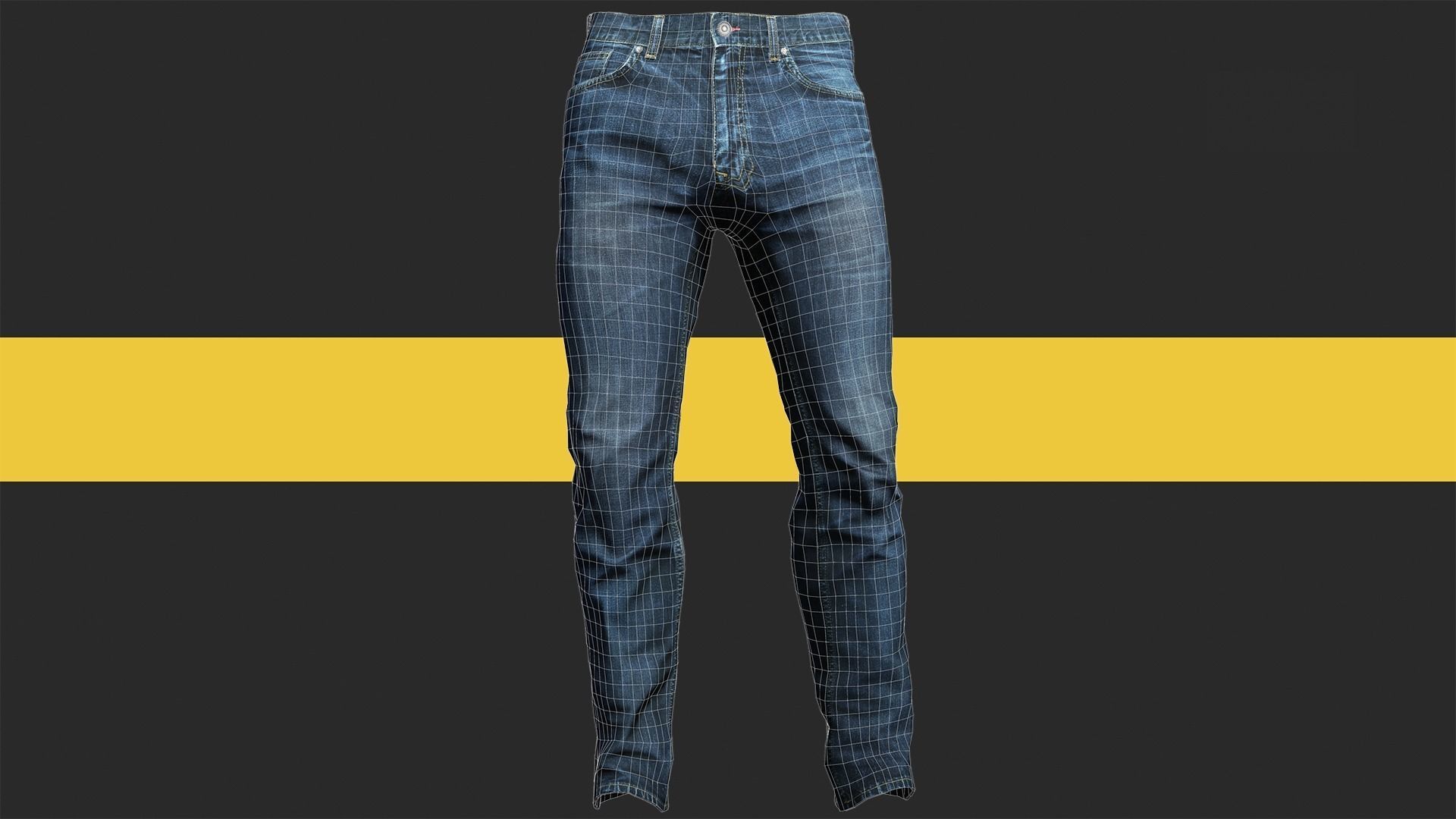 Realistic Bleu Jeans for Men Rigged Low-poly 3D model_18