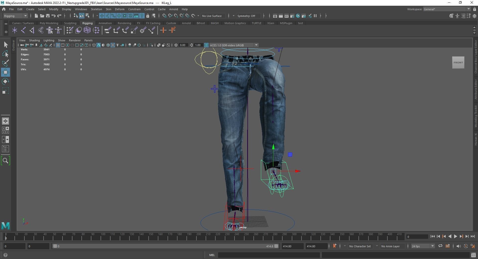 Realistic Bleu Jeans for Men Rigged Low-poly 3D model_32