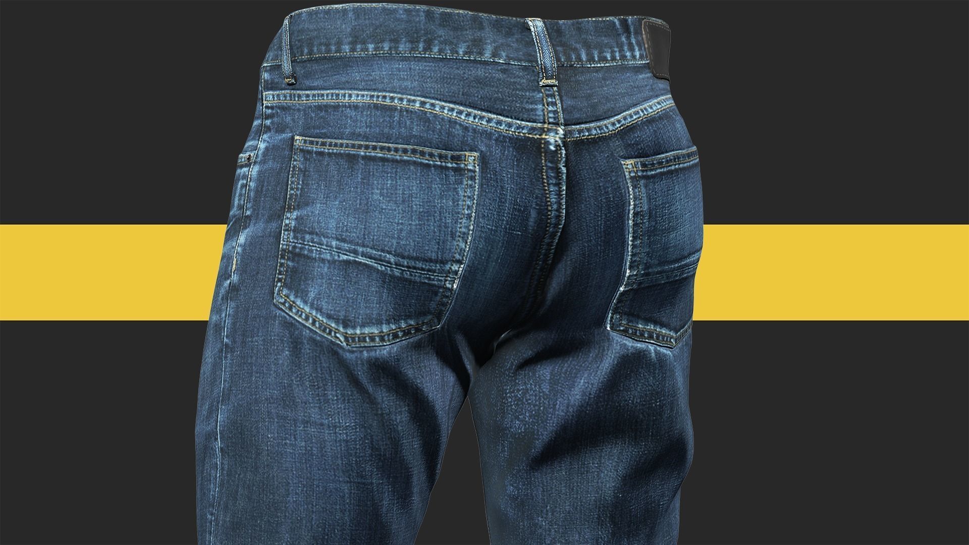 Realistic Bleu Jeans for Men Rigged Low-poly 3D model_15