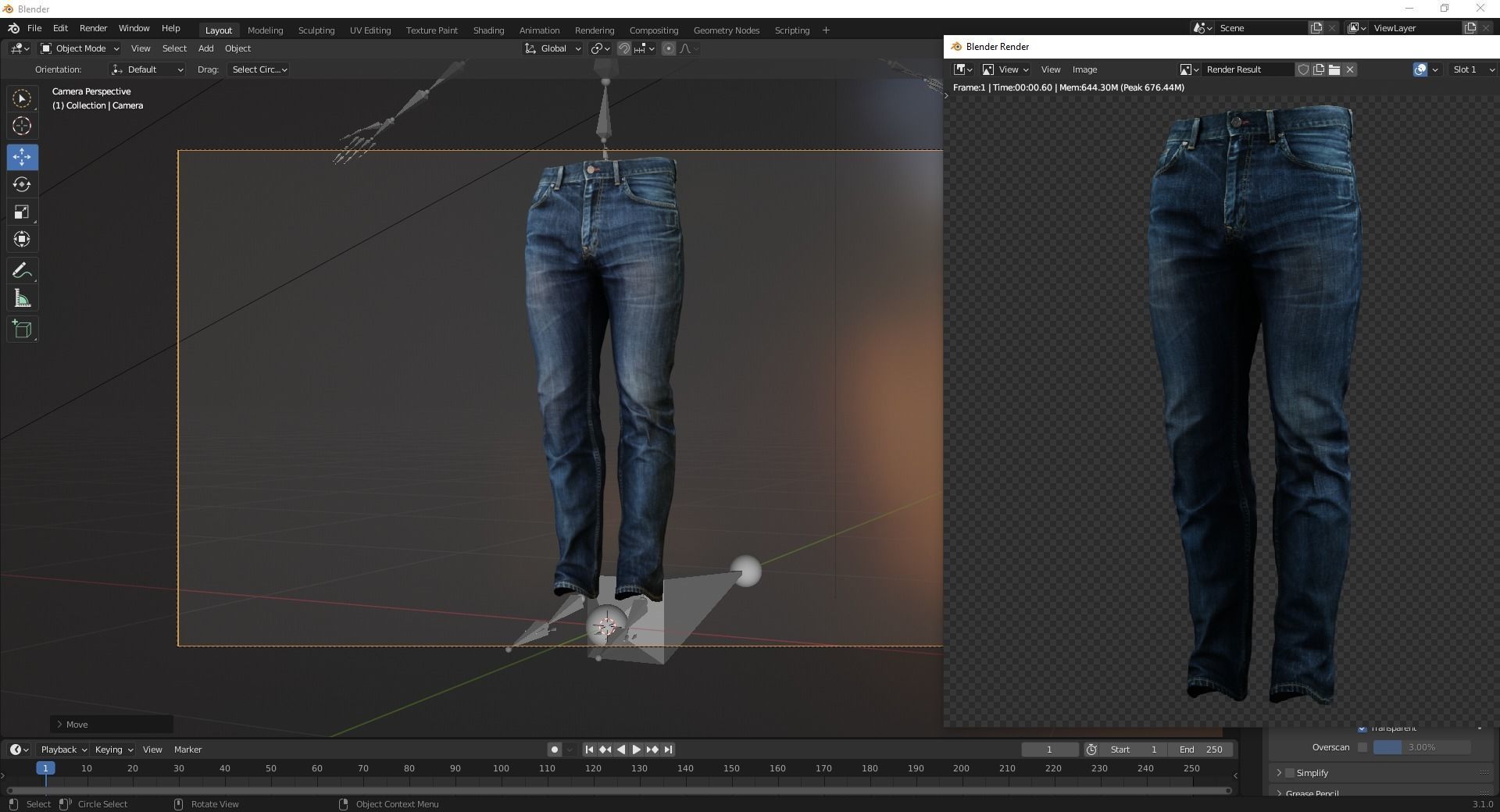 Realistic Bleu Jeans for Men Rigged Low-poly 3D model_27