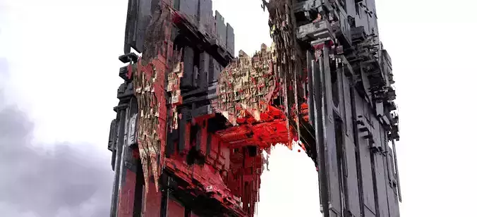 Dark Cyberpunk Solar city 1 3D model