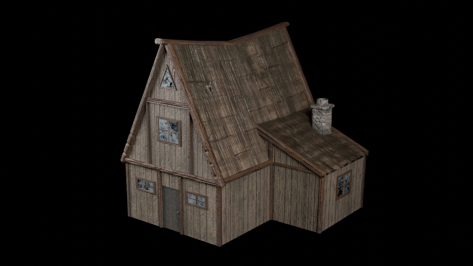 6 medieval house Low-poly 3D model_7
