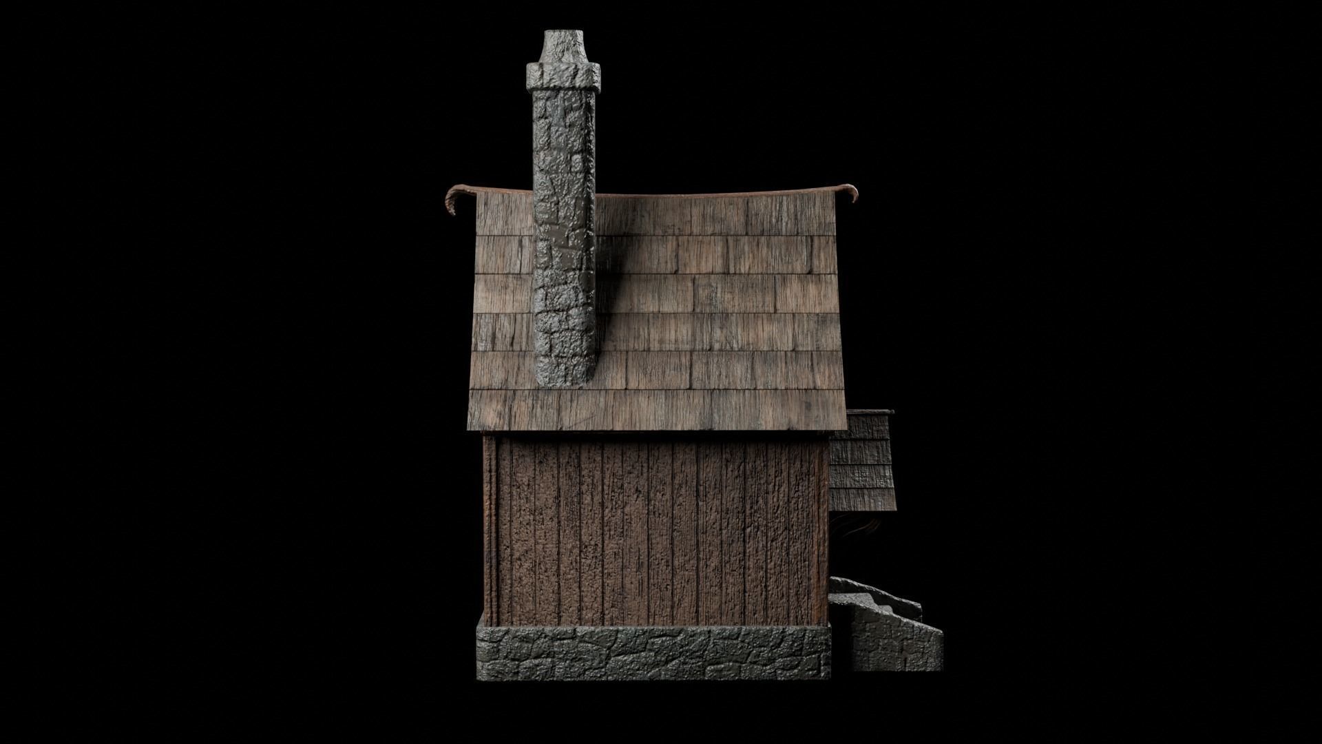 6 medieval house Low-poly 3D model_3
