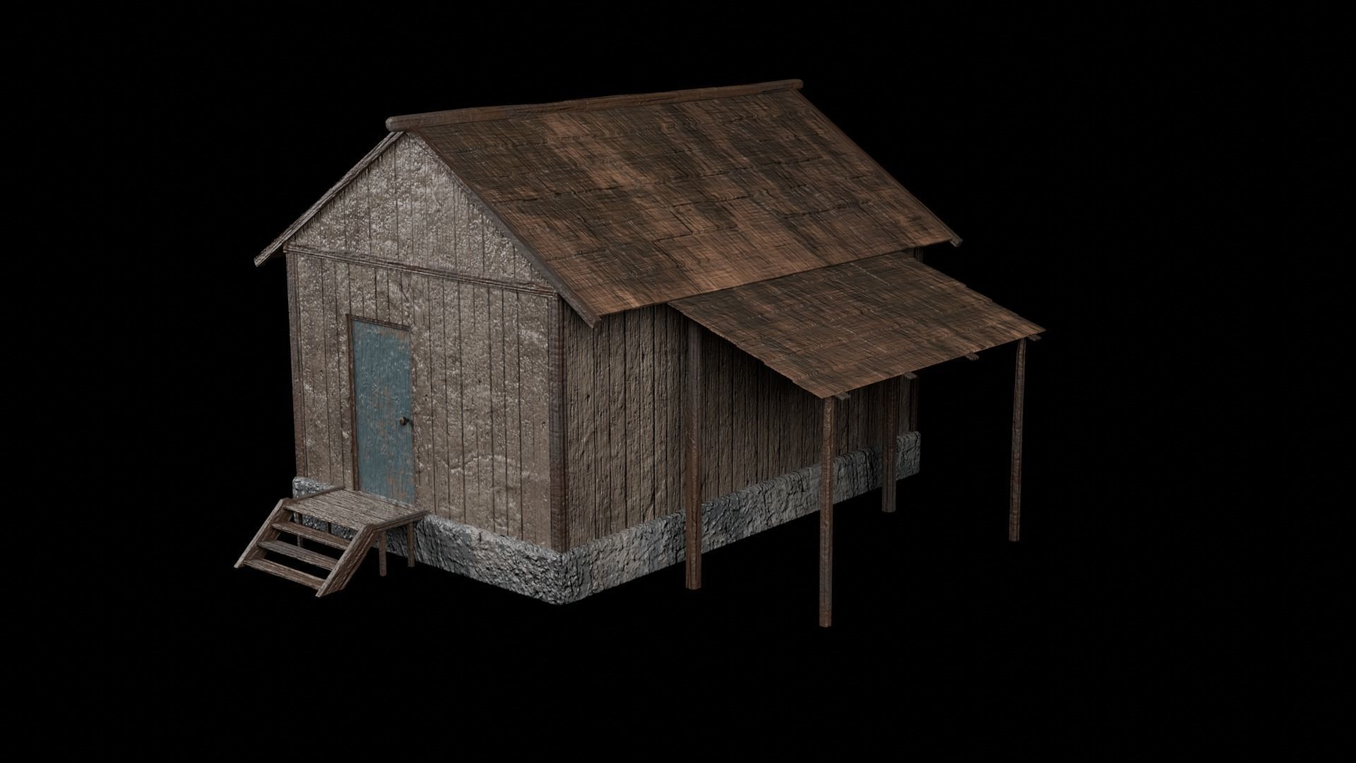 6 medieval house Low-poly 3D model_6