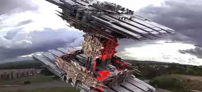 Dark Cyberpunk Solar city 2  3D model