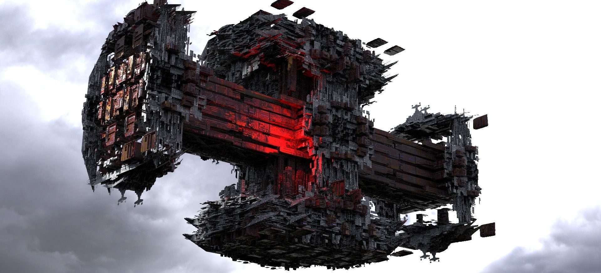 Dark Cyberpunk Solar Cross City 3D model | CGTrader