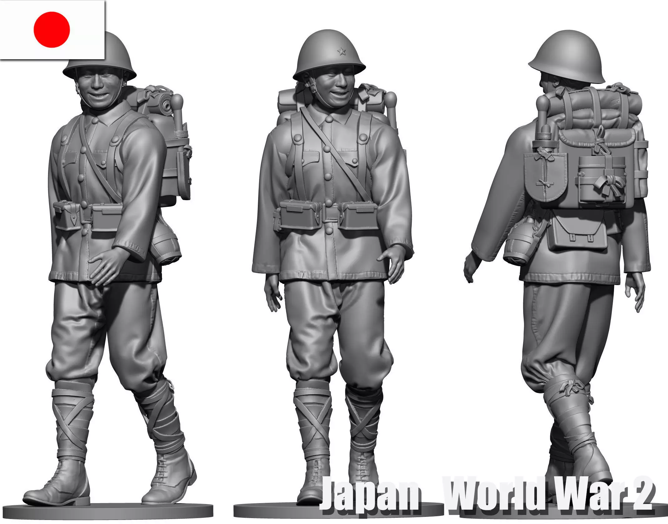 Japan soldier  ww2 3D print model_0