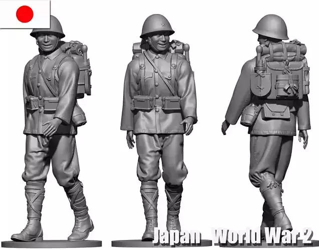 Japan soldier  ww2 3D print model