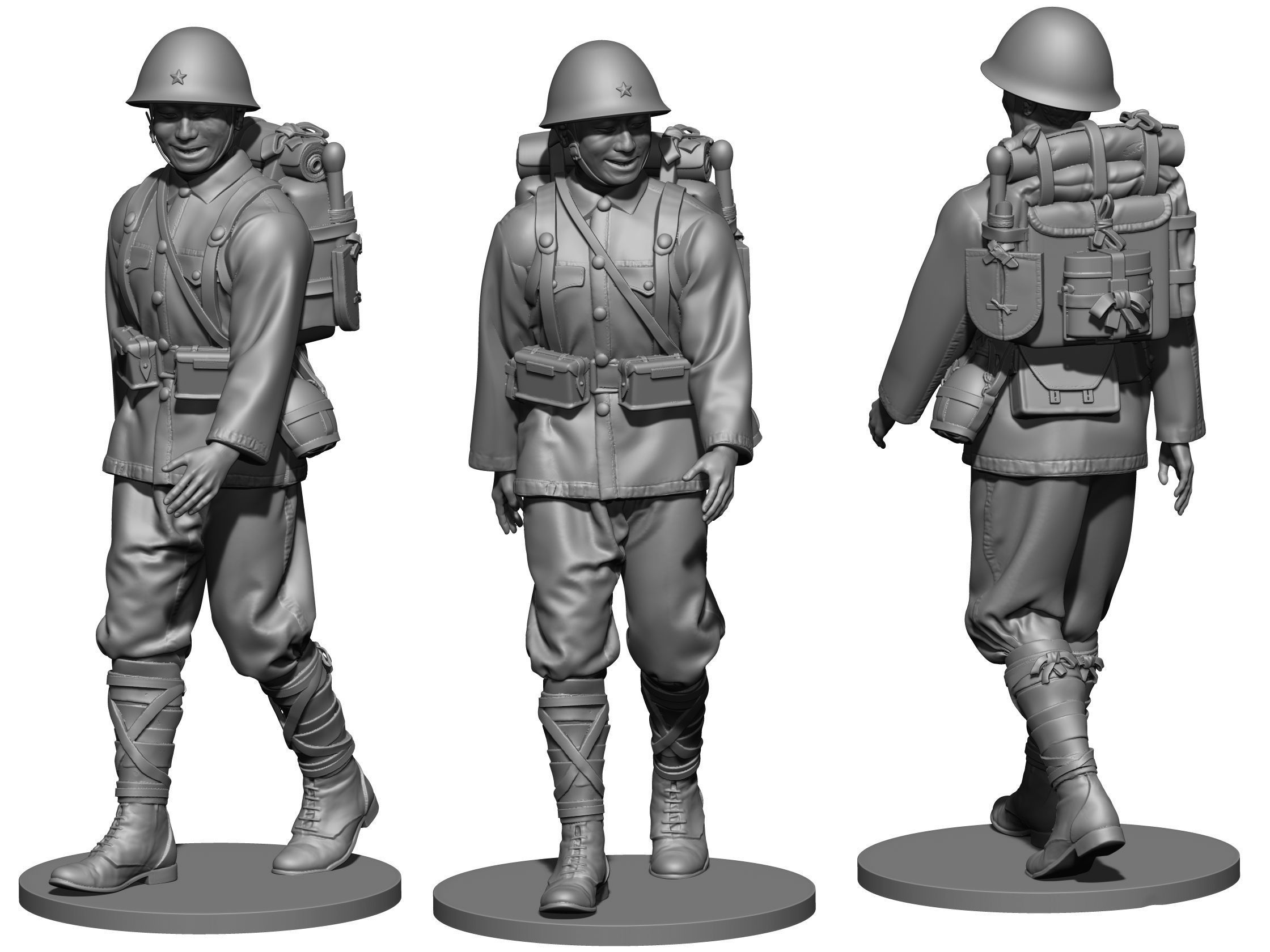 Japan soldier  ww2 3D print model_2