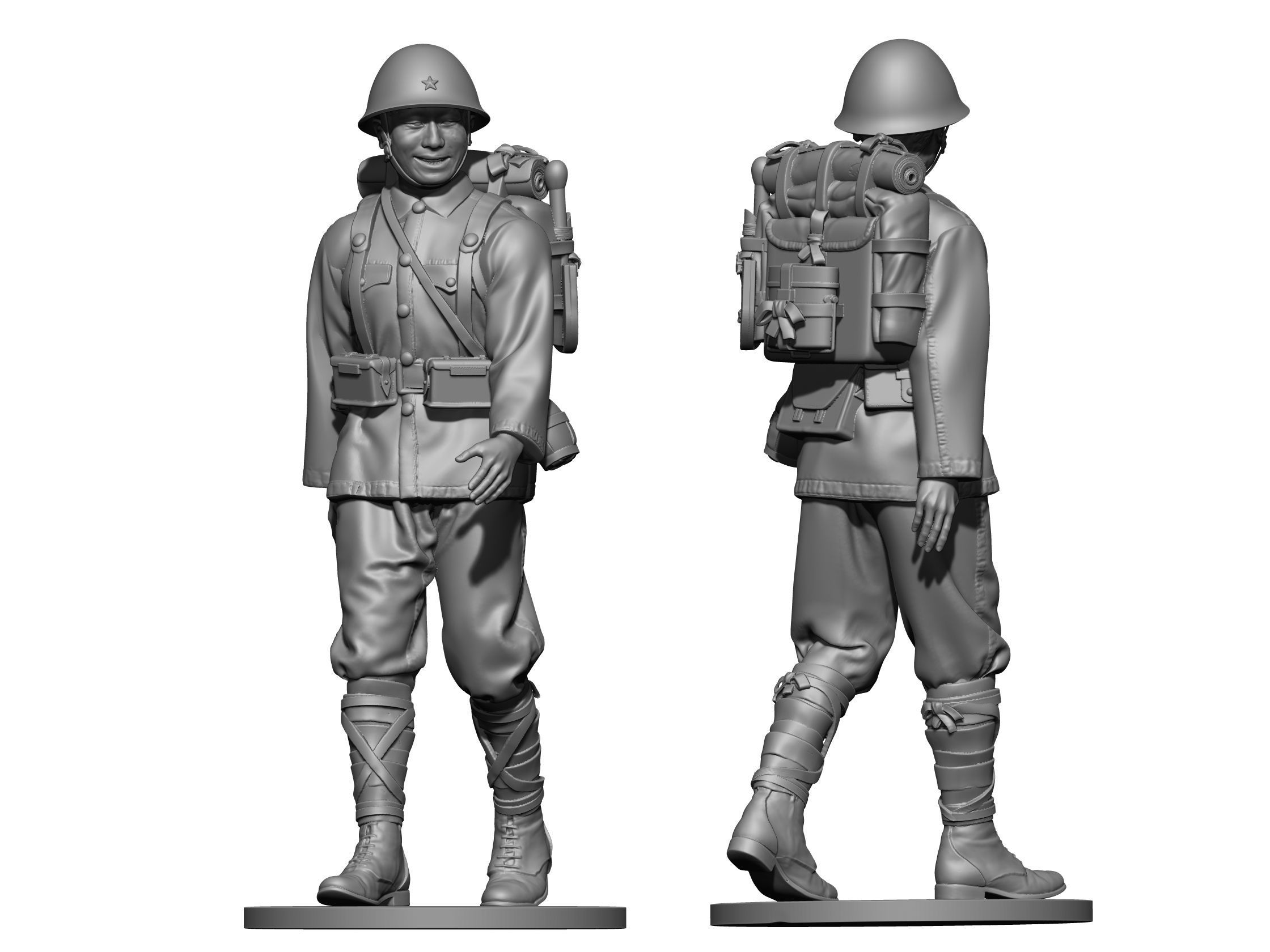 Japan soldier  ww2 3D print model_4