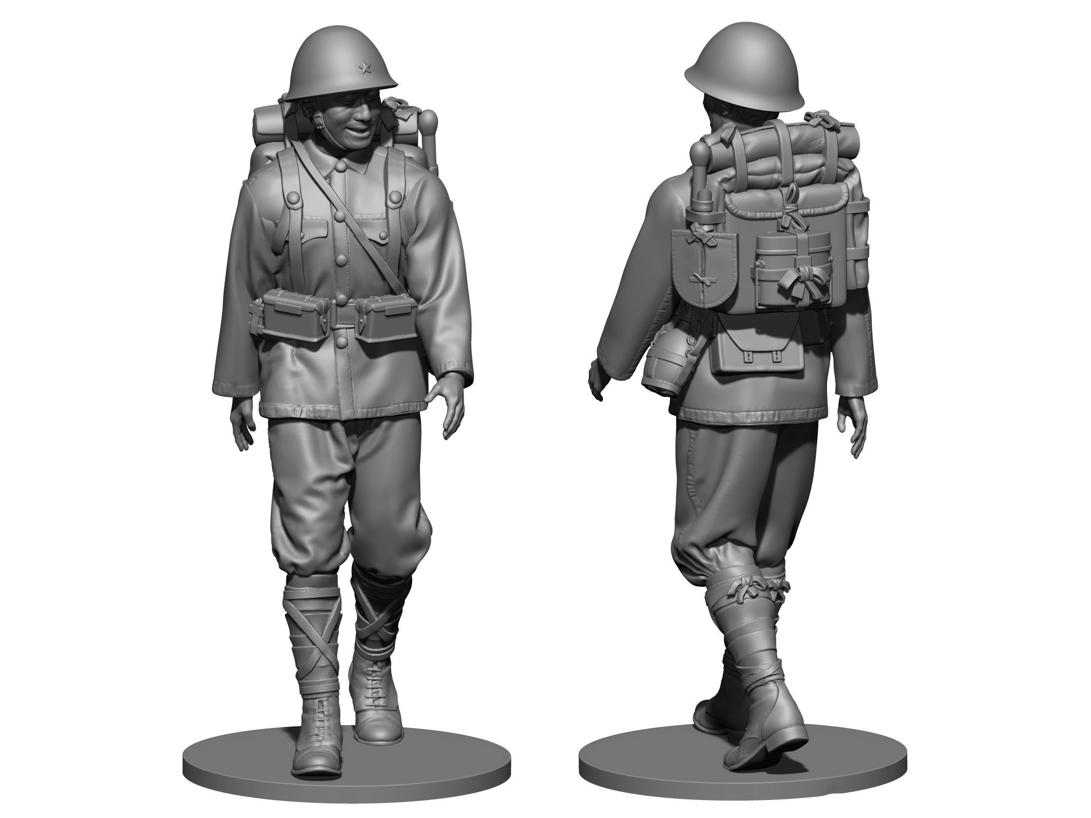 Japan soldier  ww2 3D print model_3