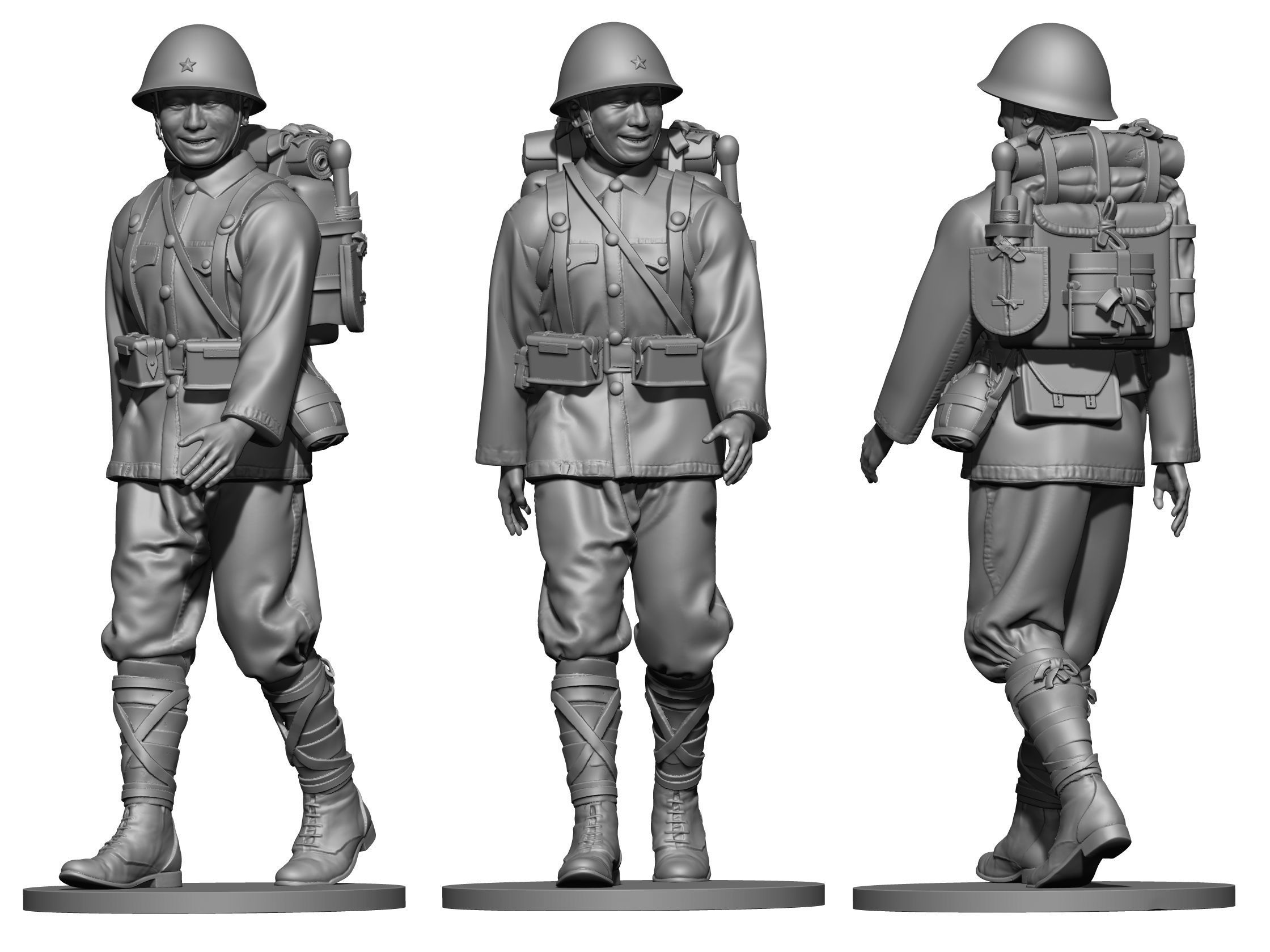 Japan soldier  ww2 3D print model_1