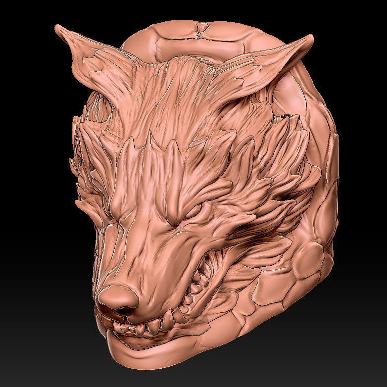 Wolf Head 3D print model_3