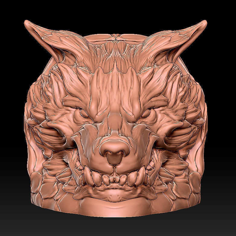 Wolf Head 3D print model_1